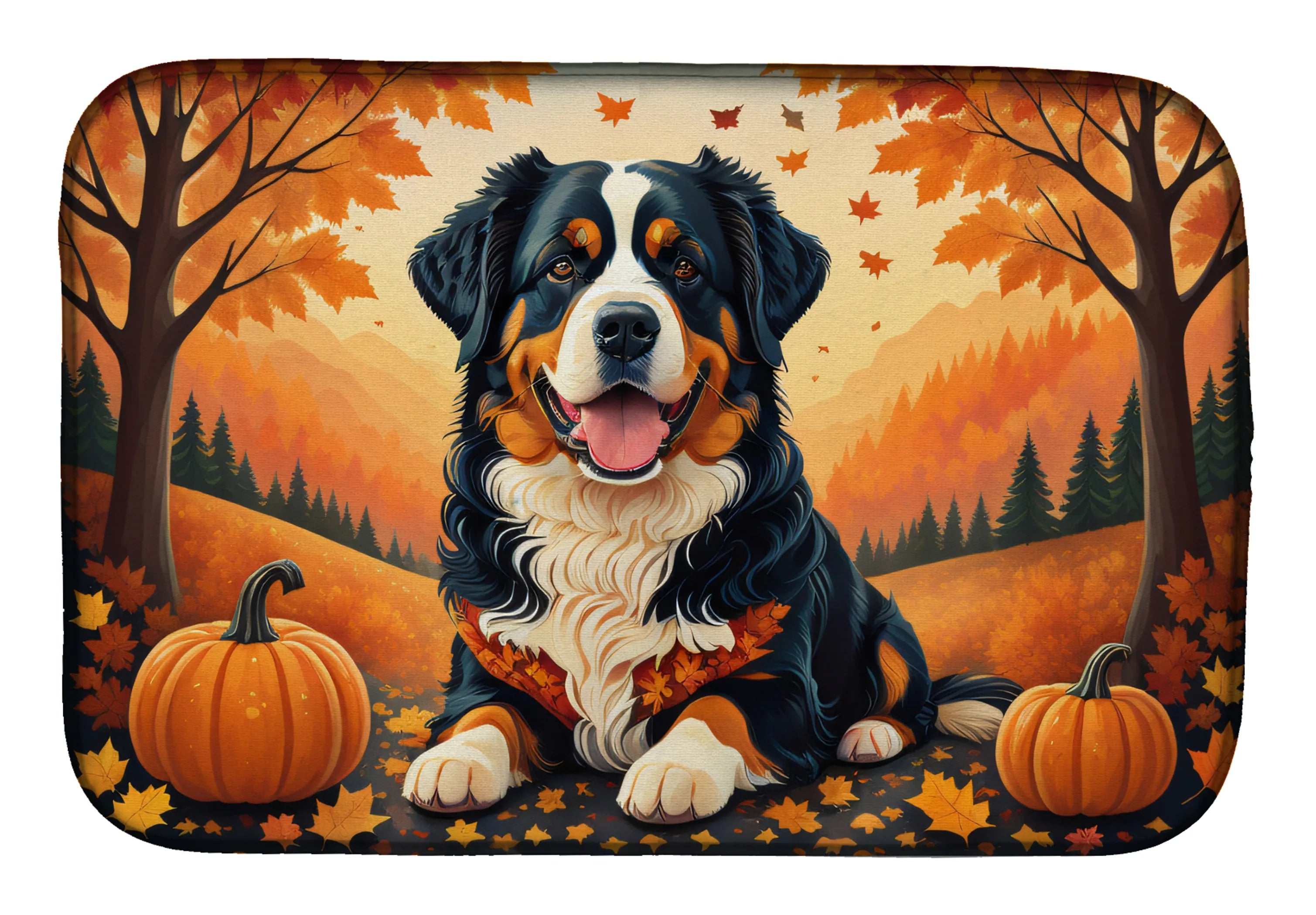 Autumn Leaves Dish Drying Mat - Size: 14  X 21" | Pack Of: 1 | Collection name: Autumn leaves