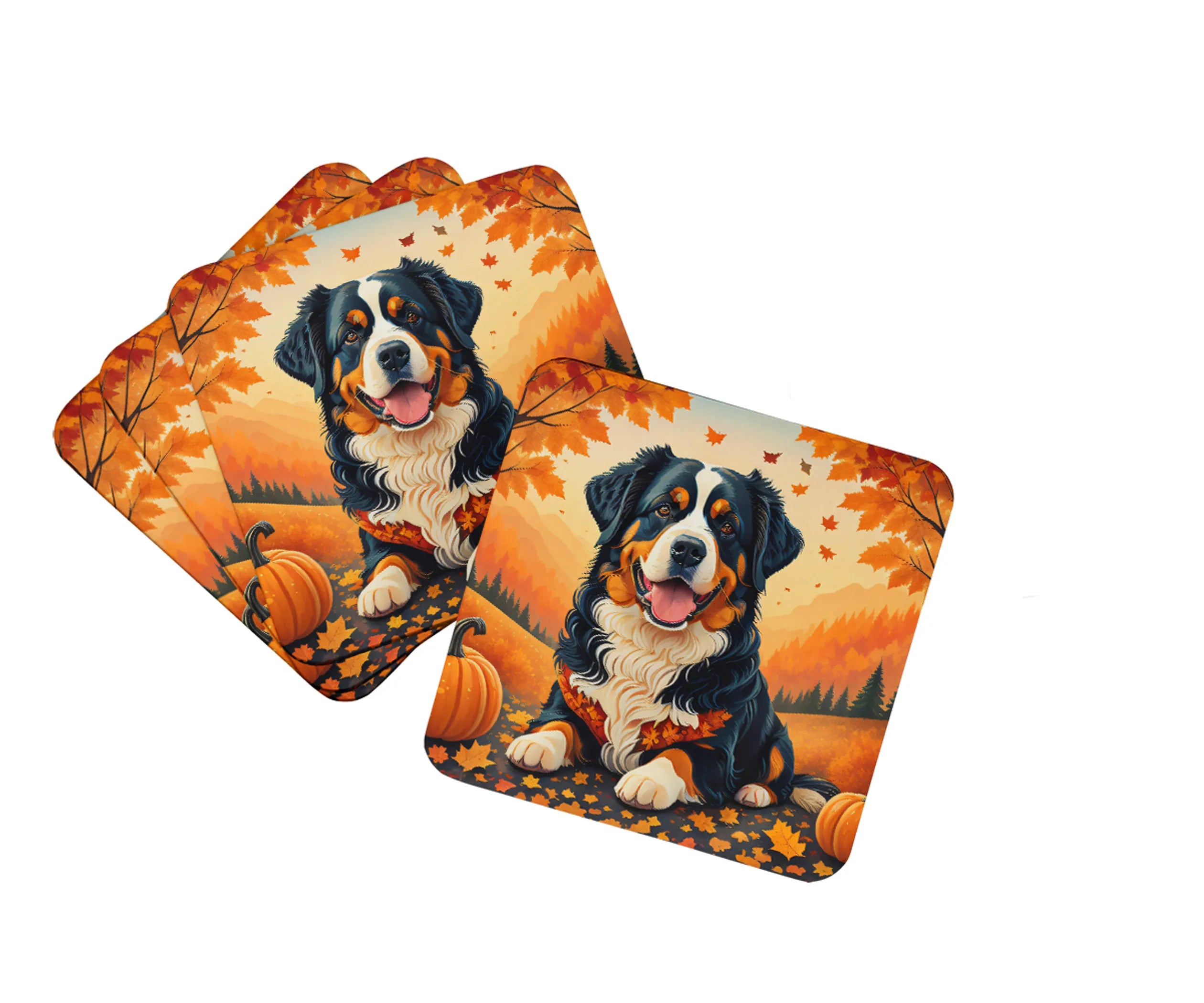 Autumn Leaves Foam Coasters - Size: 3.5 | Pack Of: 1 | Collection name: Autumn leaves