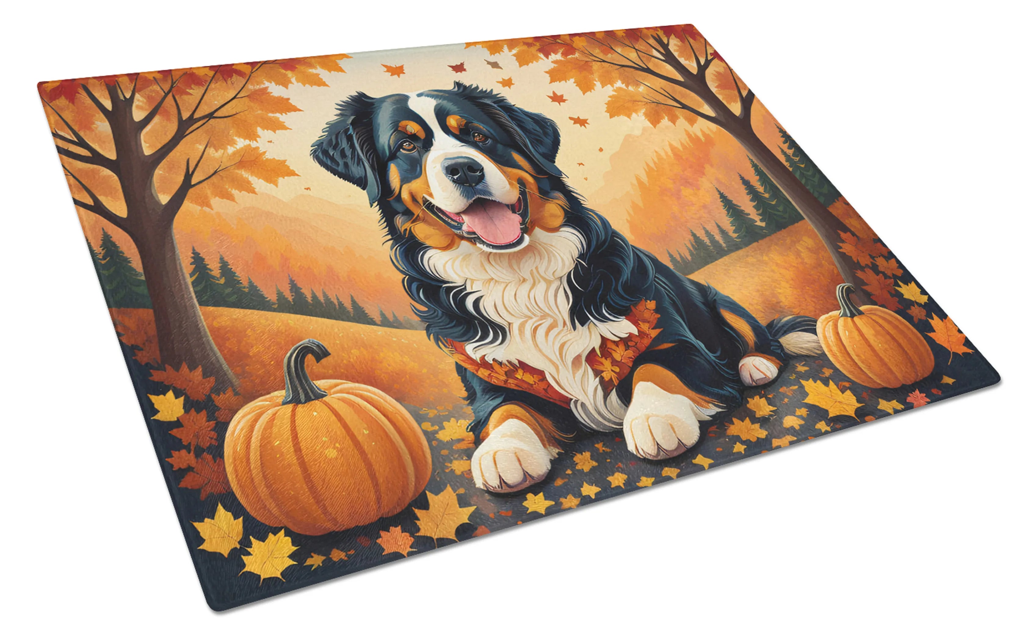 Autumn Leaves Glass Cutting Board - Size: LARGE | Pack Of: 1 | Collection name: Autumn leaves