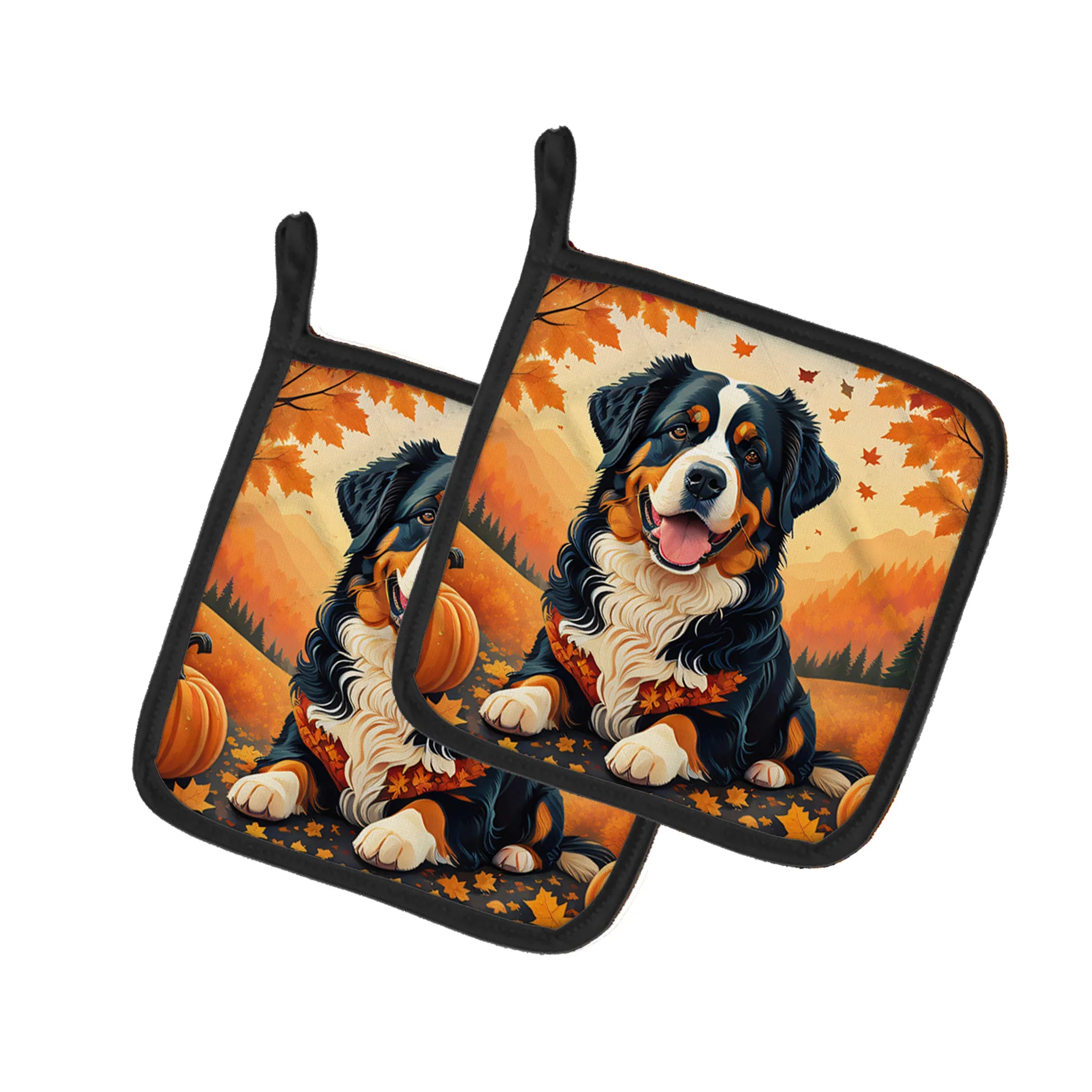 Autumn Leaves Pair of Pot Holders - Size: 7.5HX7.5W | Pack Of: 1 | Collection name: Autumn leaves