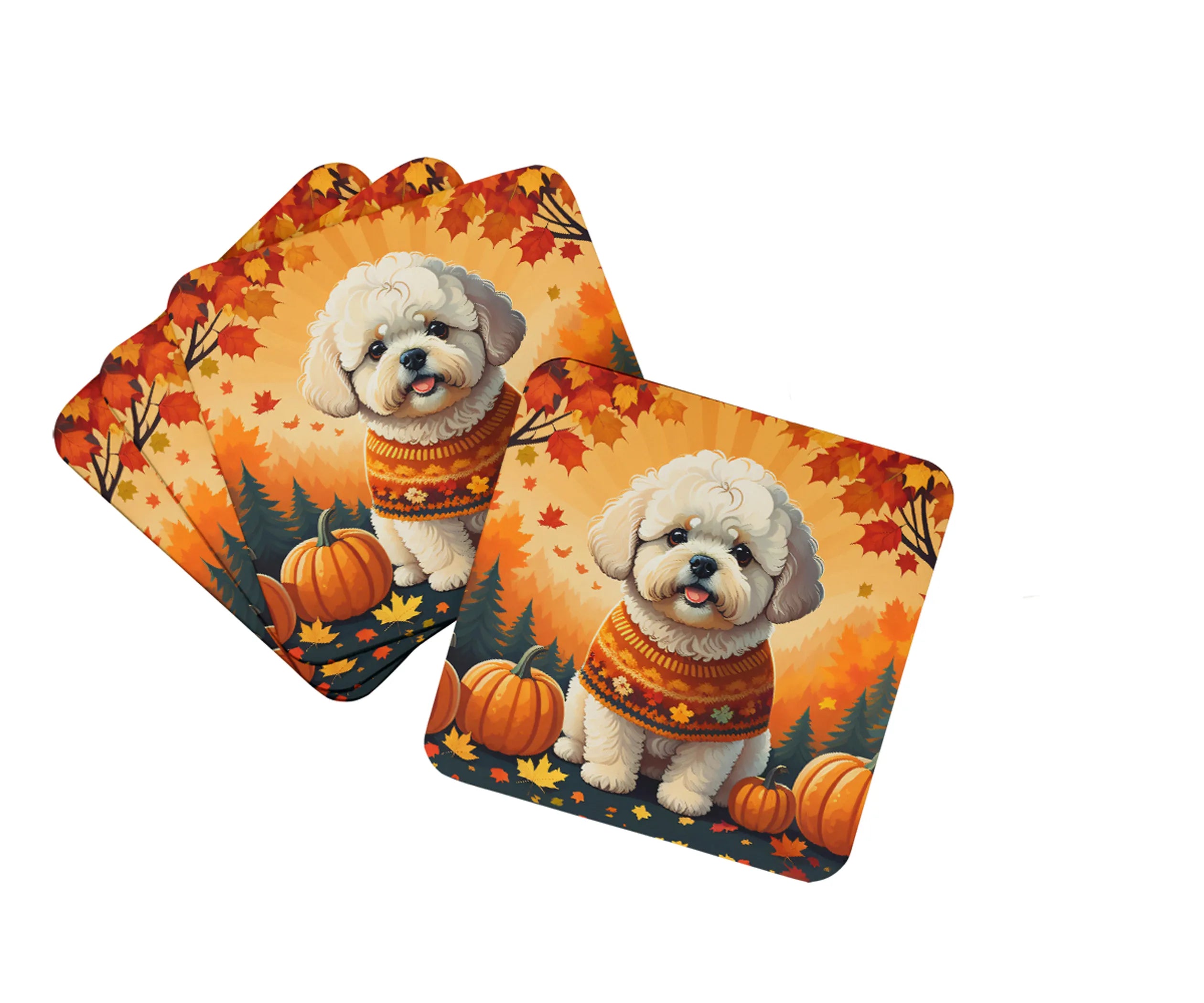 Autumn Leaves Foam Coasters - Size: 3.5 | Pack Of: 1 | Collection name: Autumn leaves