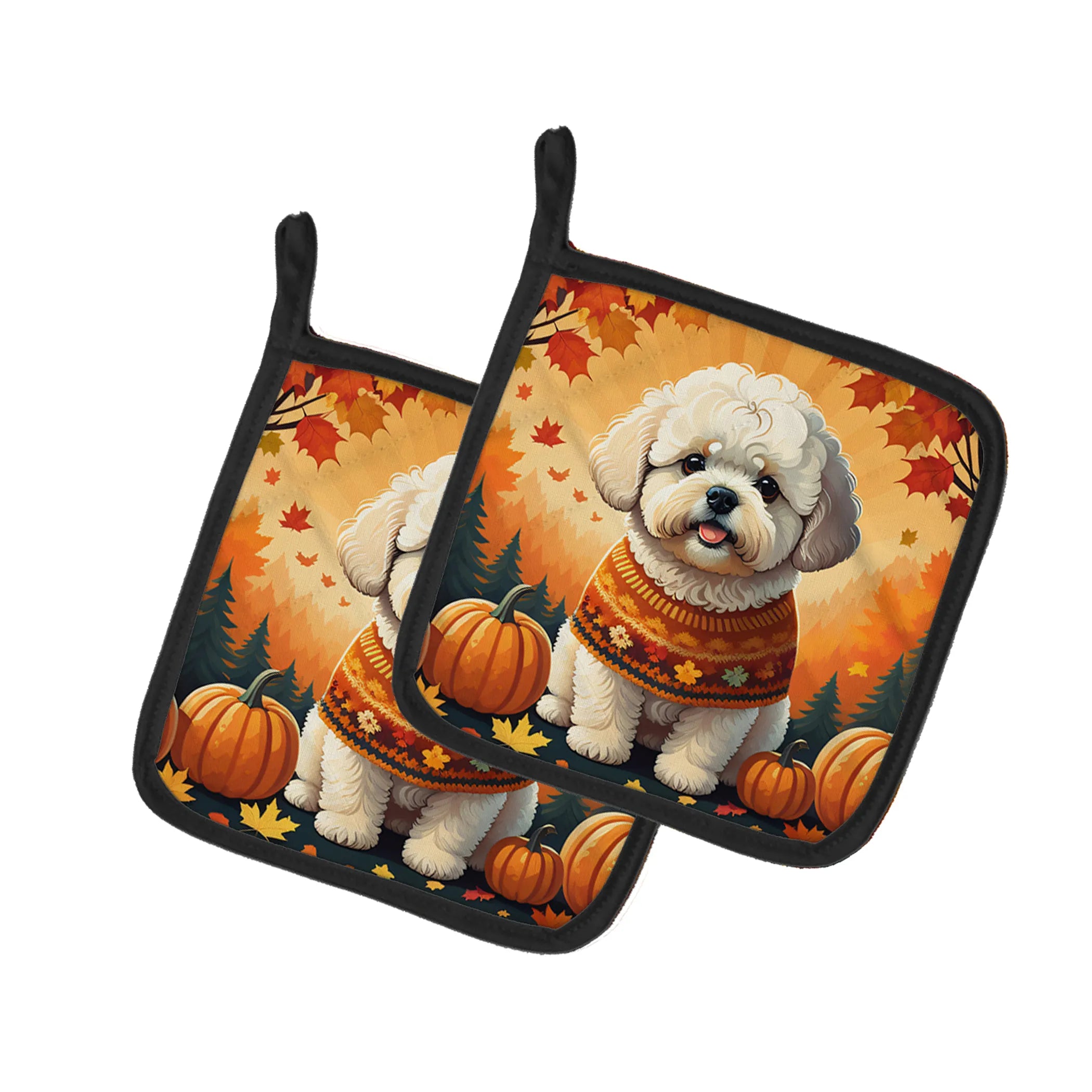 Autumn Leaves Pair of Pot Holders - Size: 7.5HX7.5W | Pack Of: 1 | Collection name: Autumn leaves