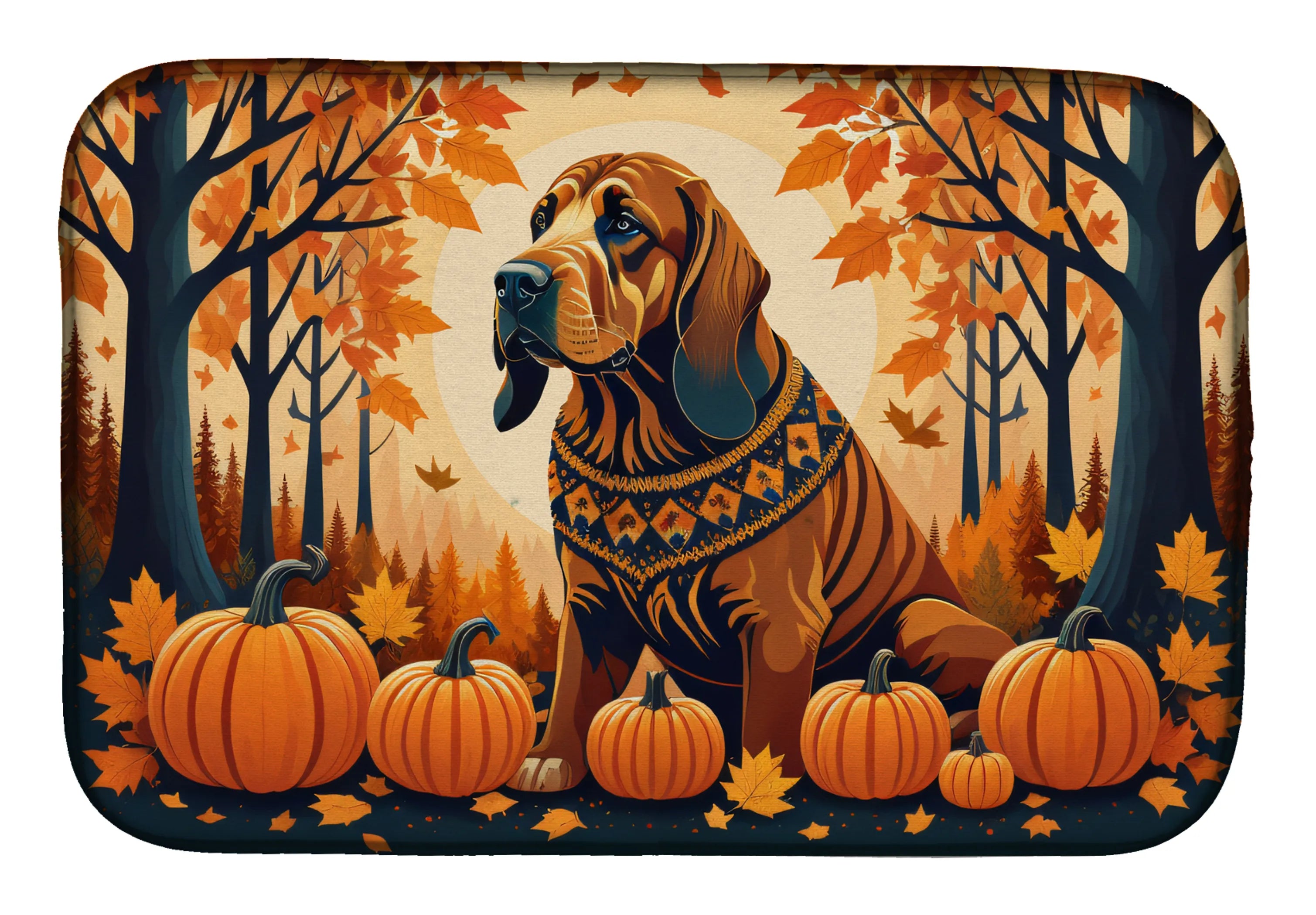 Autumn Leaves Dish Drying Mat - Size: 14  X 21" | Pack Of: 1 | Collection name: Autumn leaves