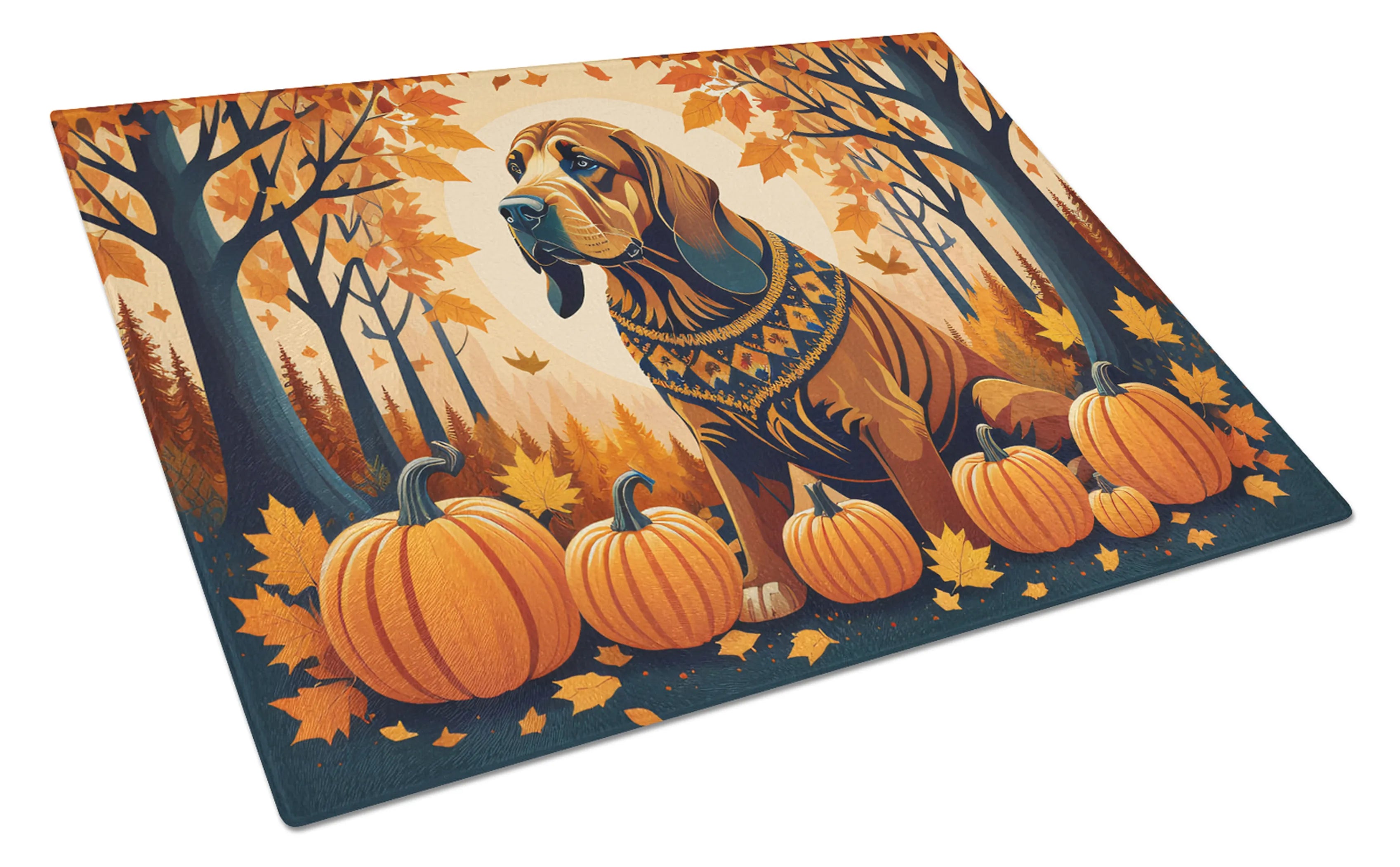 Autumn Leaves Glass Cutting Board - Size: LARGE | Pack Of: 1 | Collection name: Autumn leaves
