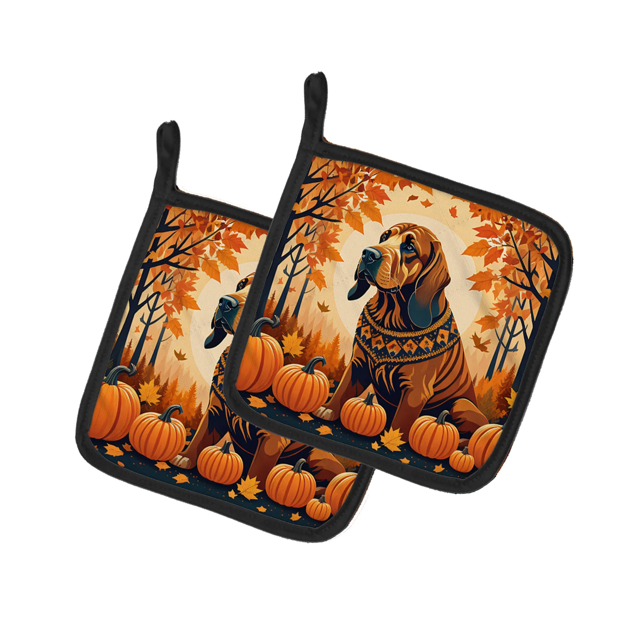 Autumn Leaves Pair of Pot Holders - Size: 7.5HX7.5W | Pack Of: 1 | Collection name: Autumn leaves