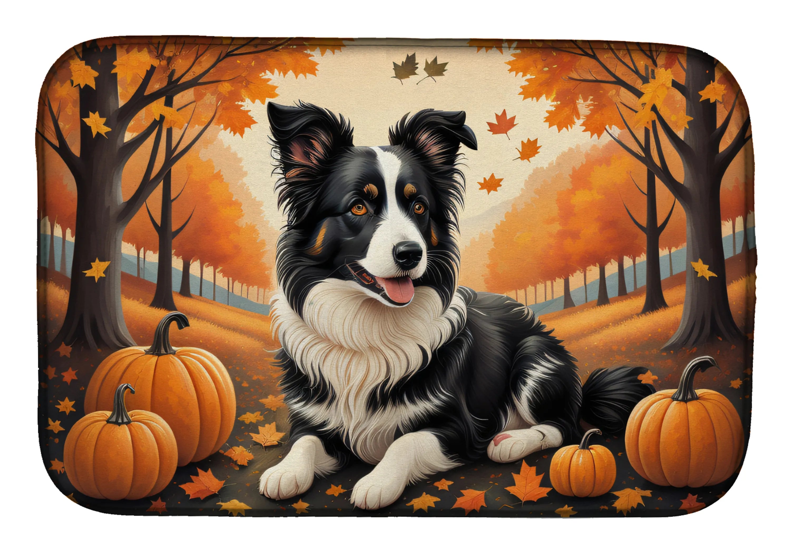 Autumn Leaves Dish Drying Mat - Size: 14  X 21" | Pack Of: 1 | Collection name: Autumn leaves