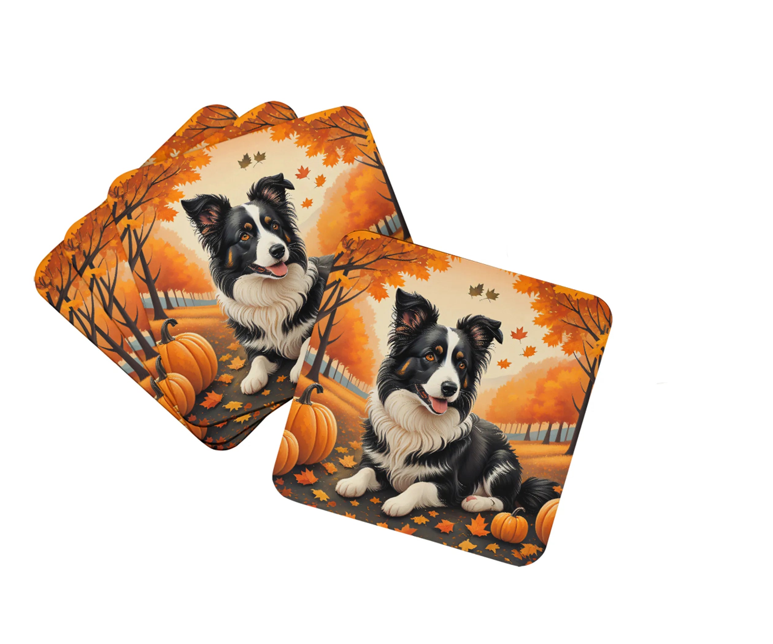 Autumn Leaves Foam Coasters - Size: 3.5 | Pack Of: 1 | Collection name: Autumn leaves
