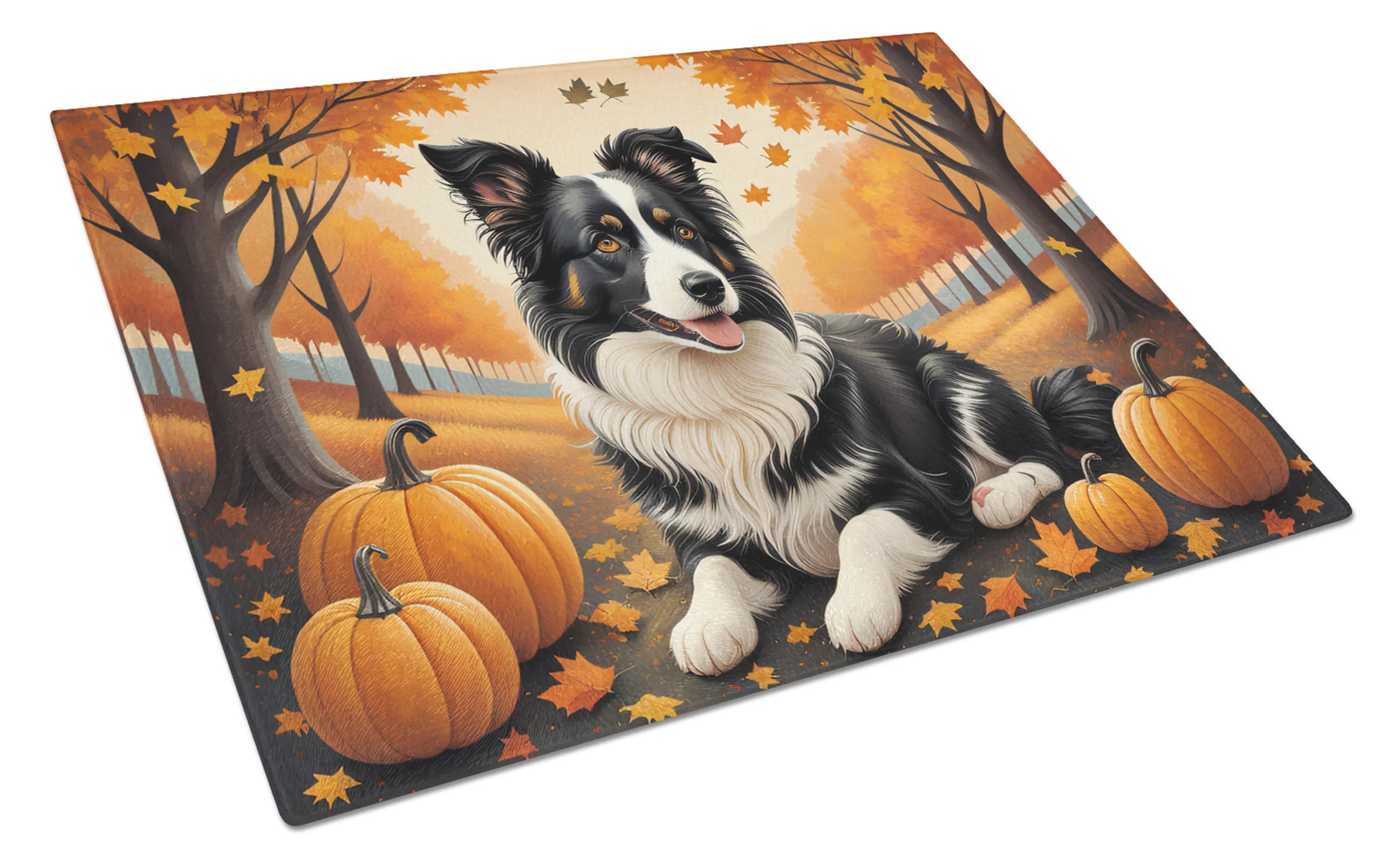 Autumn Leaves Glass Cutting Board - Size: LARGE | Pack Of: 1 | Collection name: Autumn leaves