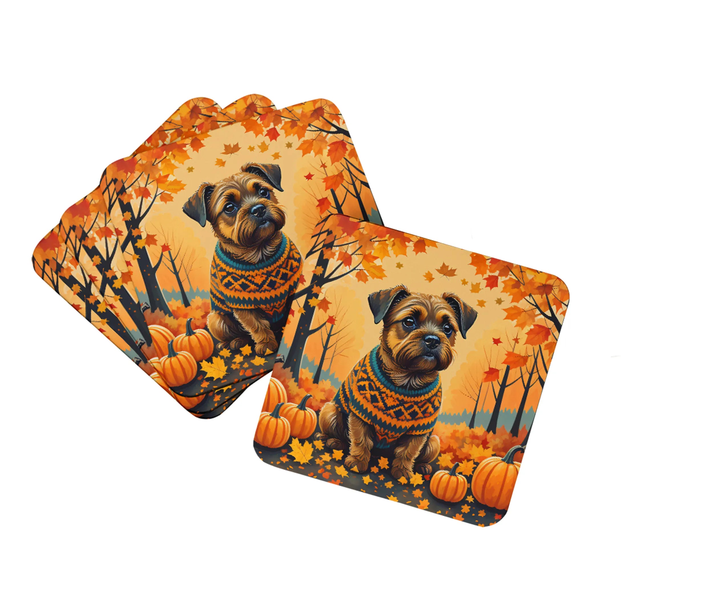 Autumn Leaves Foam Coasters - Size: 3.5 | Pack Of: 1 | Collection name: Autumn leaves