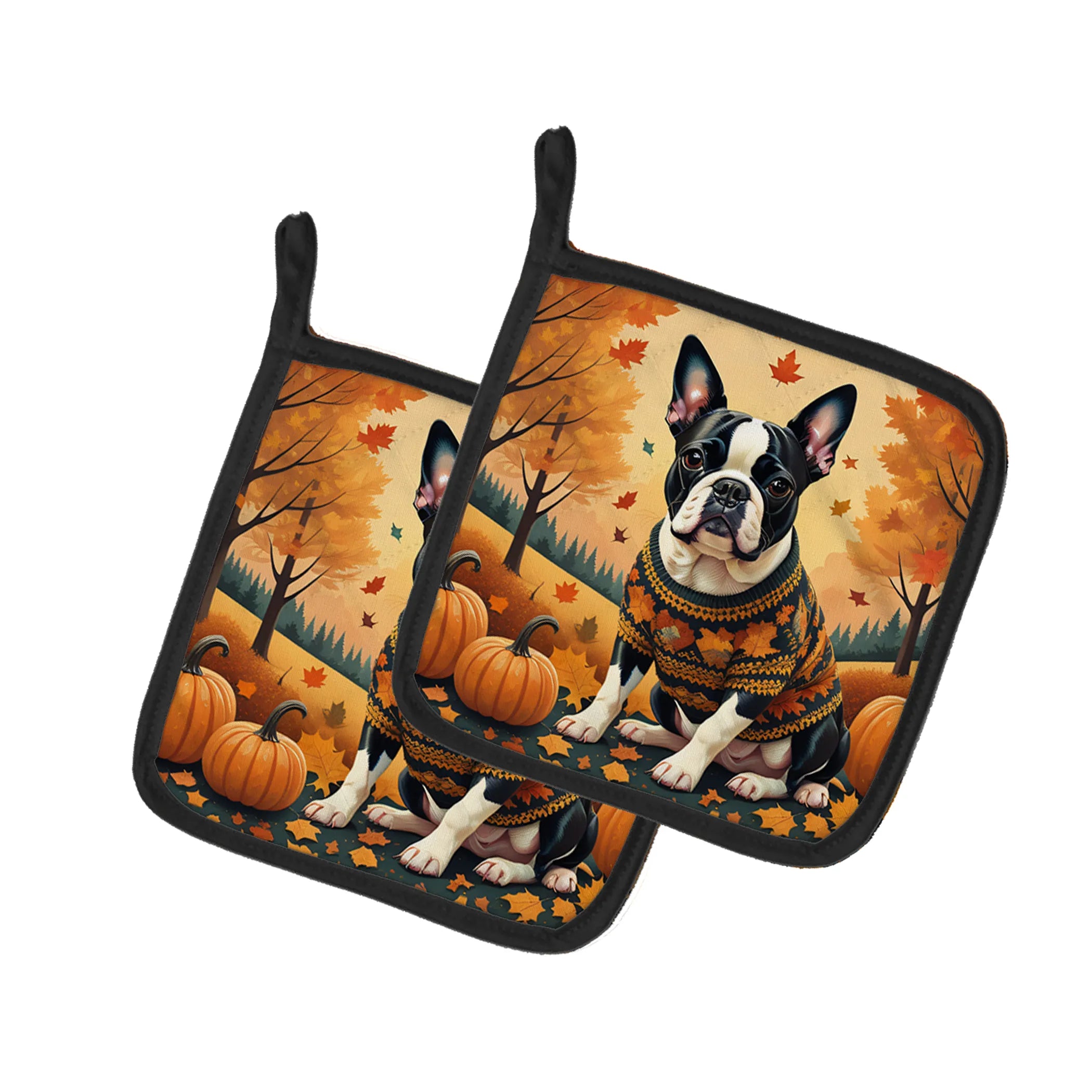 Autumn Leaves Pair of Pot Holders - Size: 7.5HX7.5W | Pack Of: 1 | Collection name: Autumn leaves