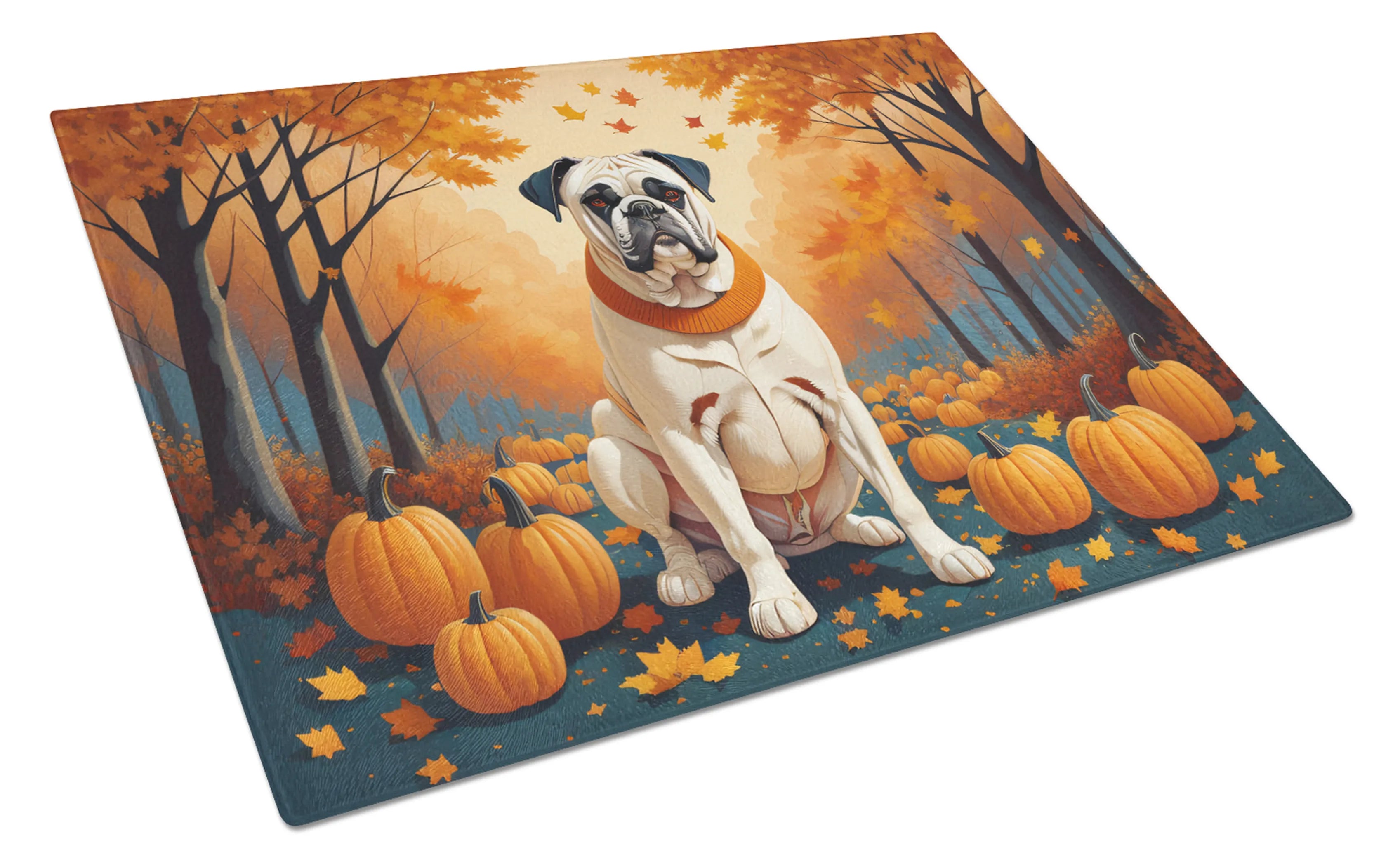 Autumn Leaves Glass Cutting Board - Size: LARGE | Pack Of: 1 | Collection name: Autumn leaves