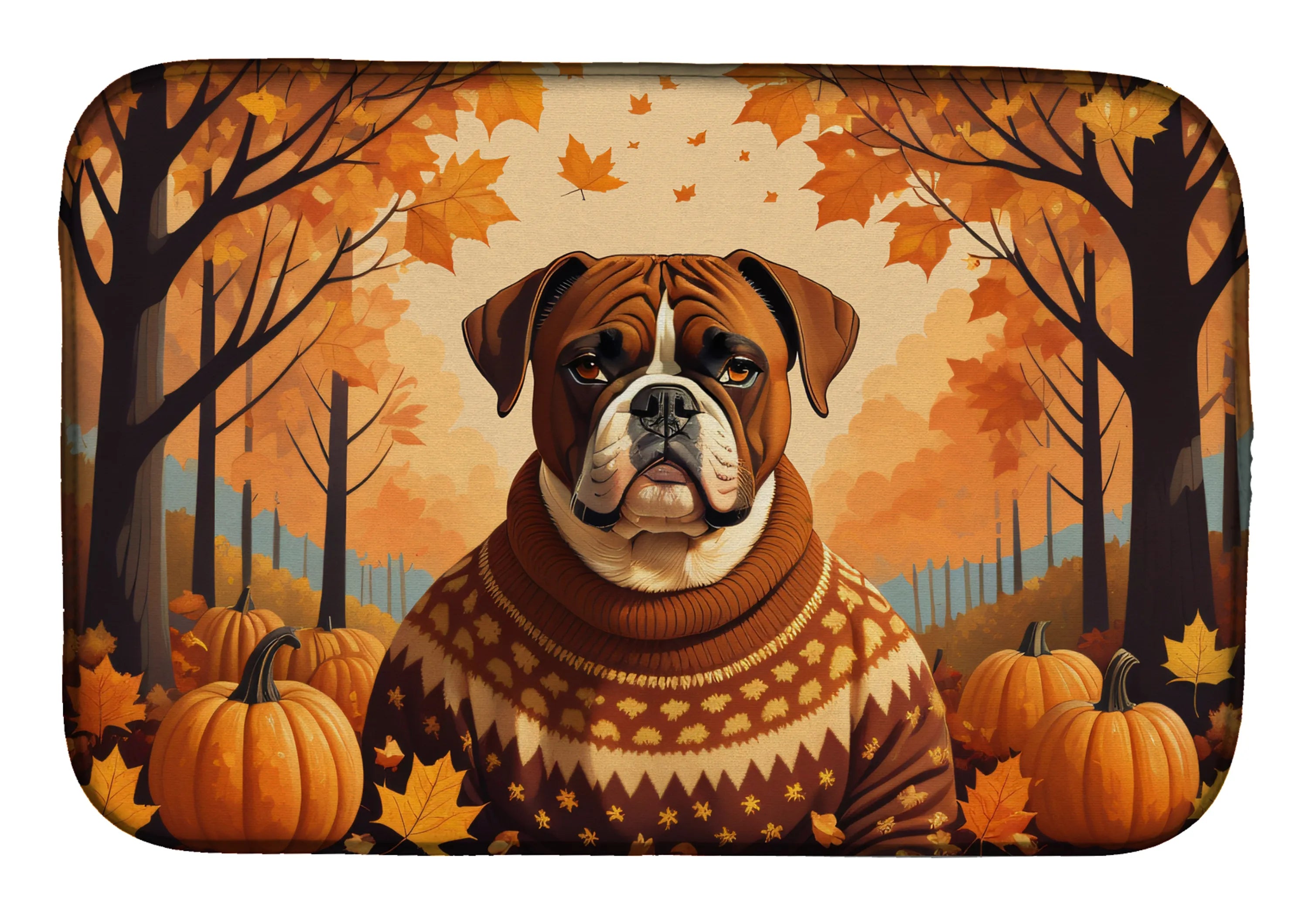 Autumn Leaves Dish Drying Mat - Size: 14  X 21" | Pack Of: 1 | Collection name: Autumn leaves