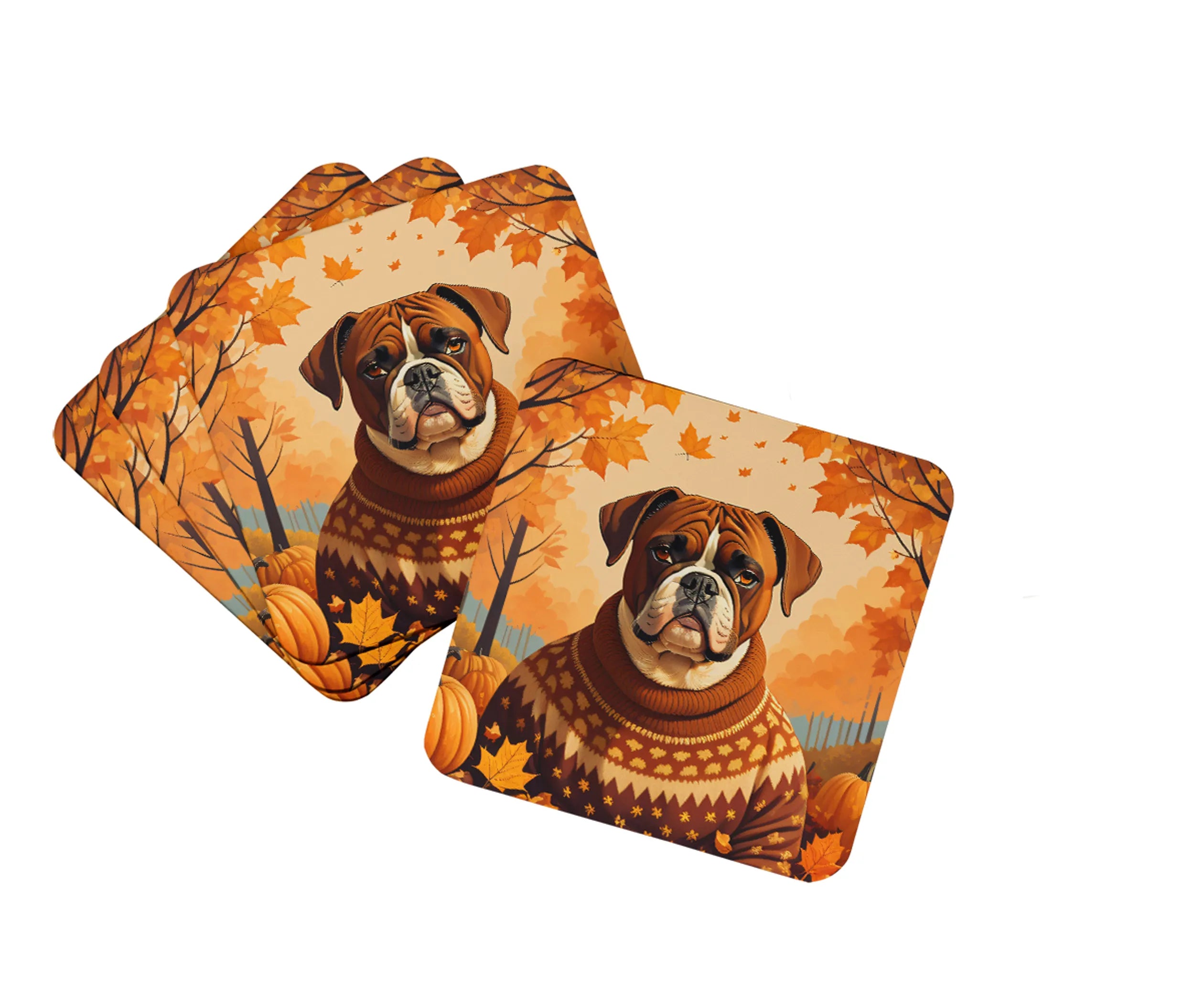 Autumn Leaves Foam Coasters - Size: 3.5 | Pack Of: 1 | Collection name: Autumn leaves