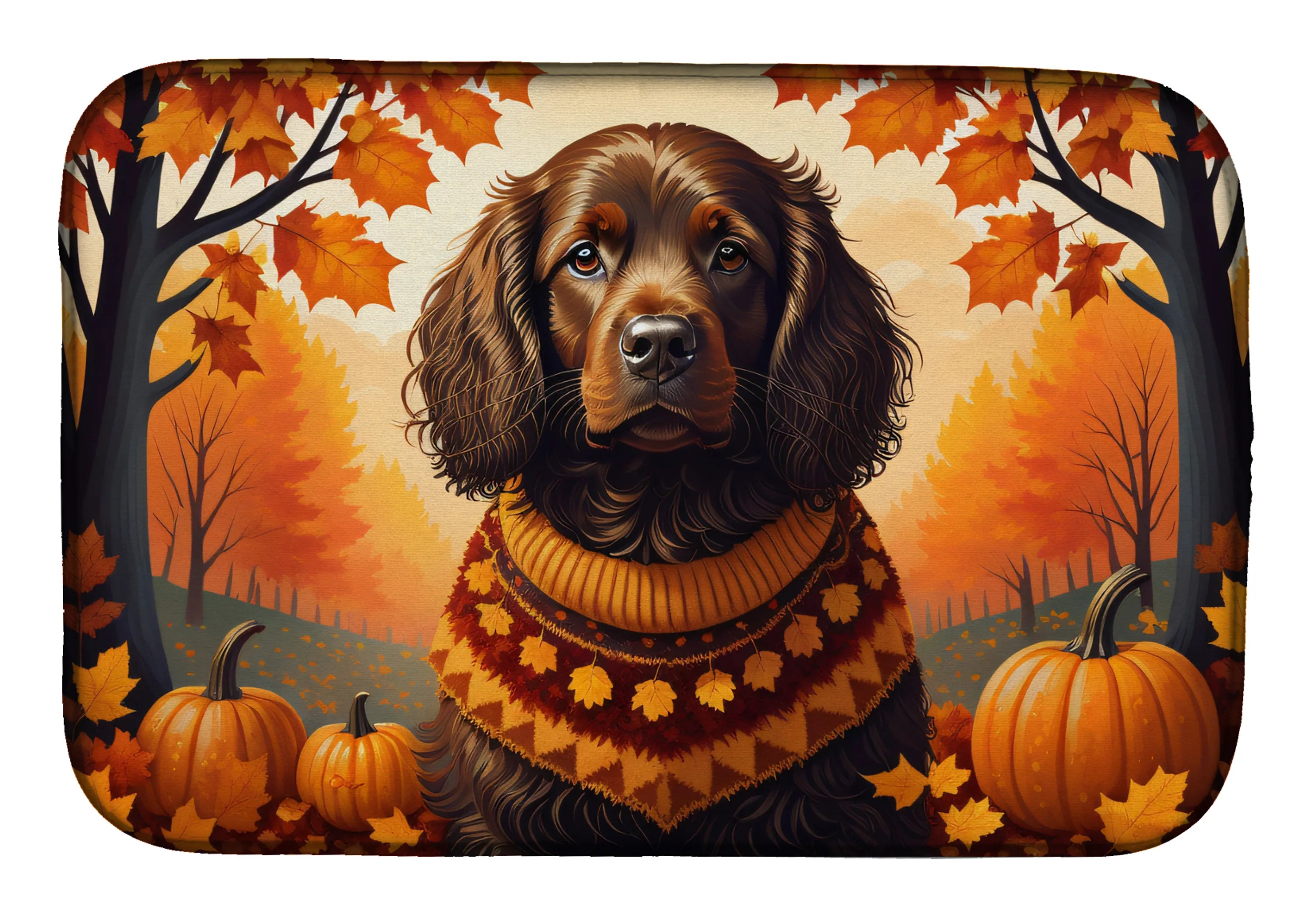 Autumn Leaves Dish Drying Mat - Size: 14  X 21" | Pack Of: 1 | Collection name: Autumn leaves