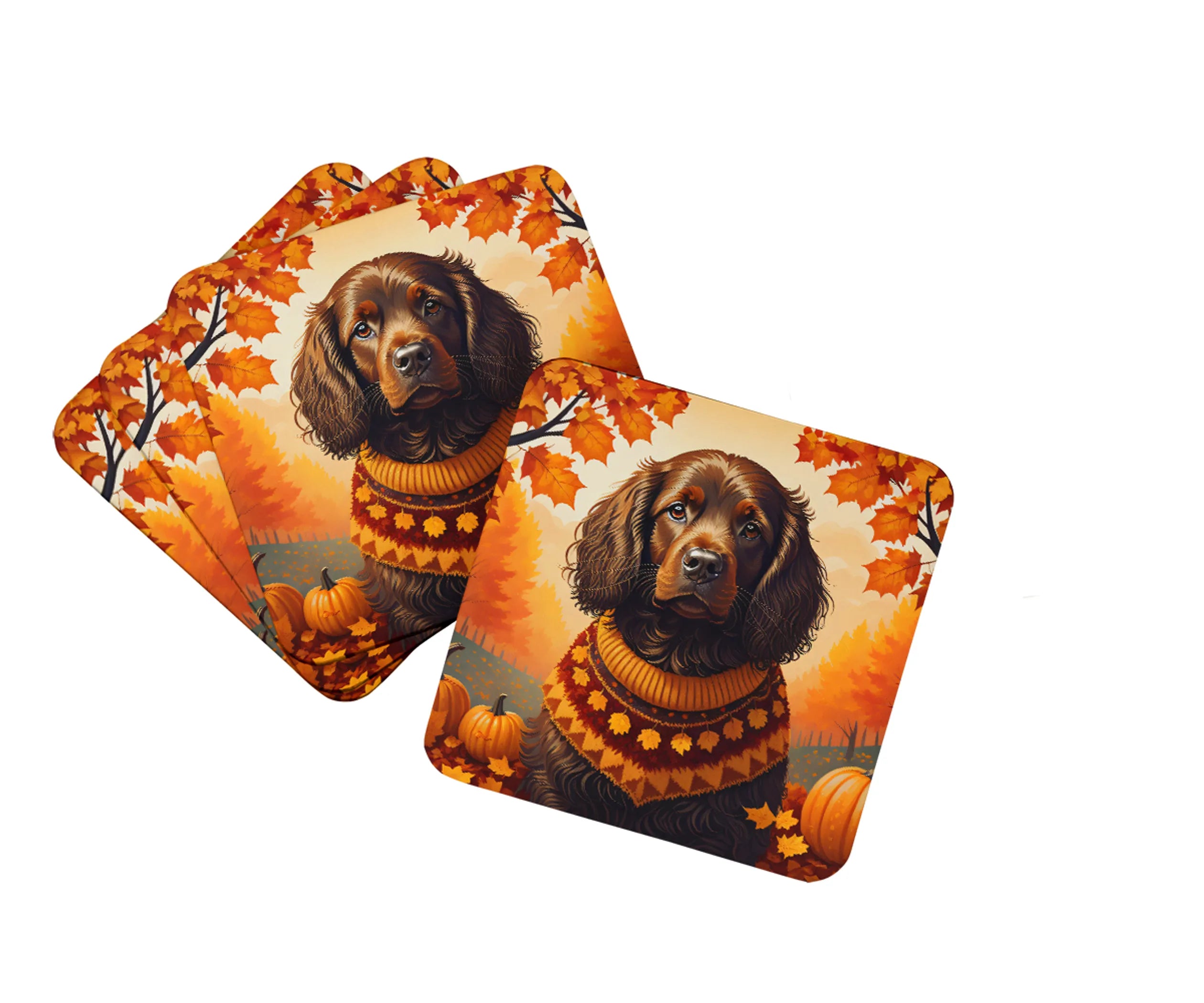 Autumn Leaves Foam Coasters - Size: 3.5 | Pack Of: 1 | Collection name: Autumn leaves