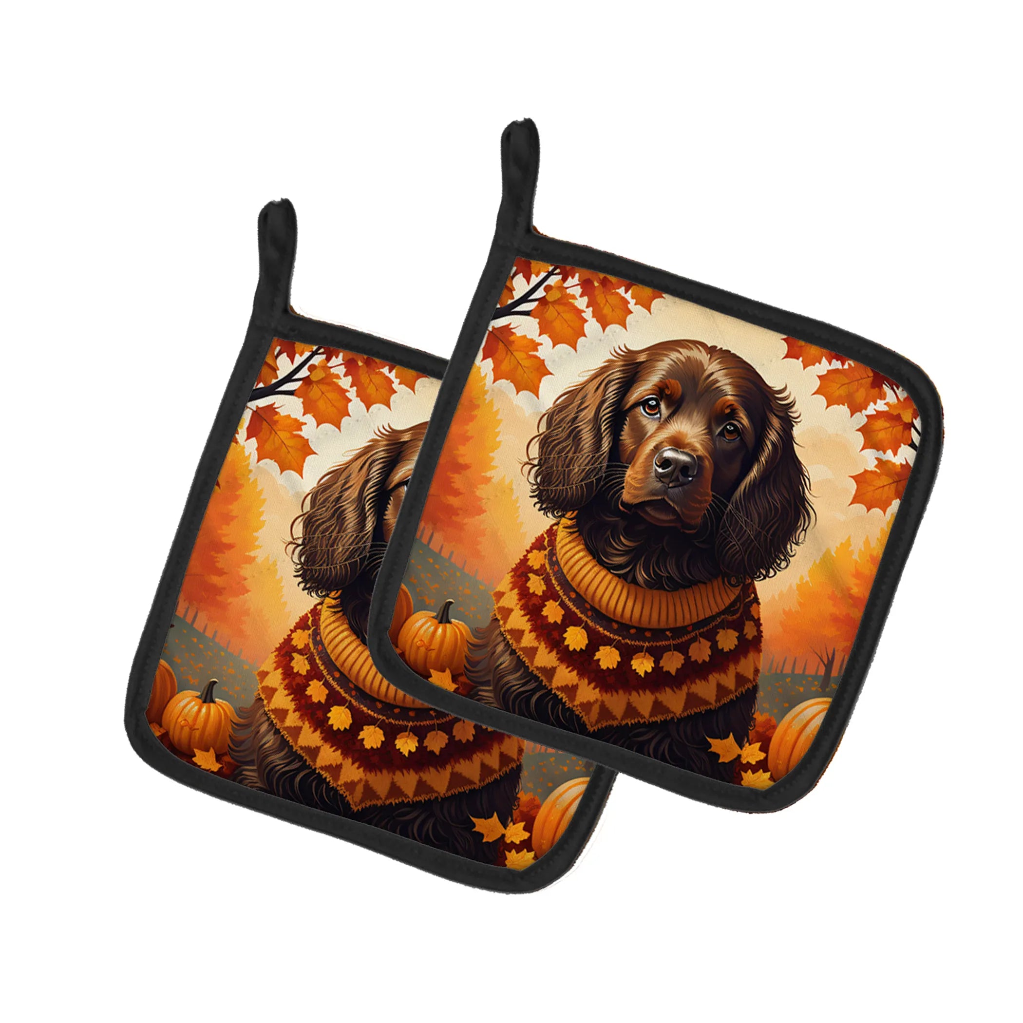 Autumn Leaves Pair of Pot Holders - Size: 7.5HX7.5W | Pack Of: 1 | Collection name: Autumn leaves
