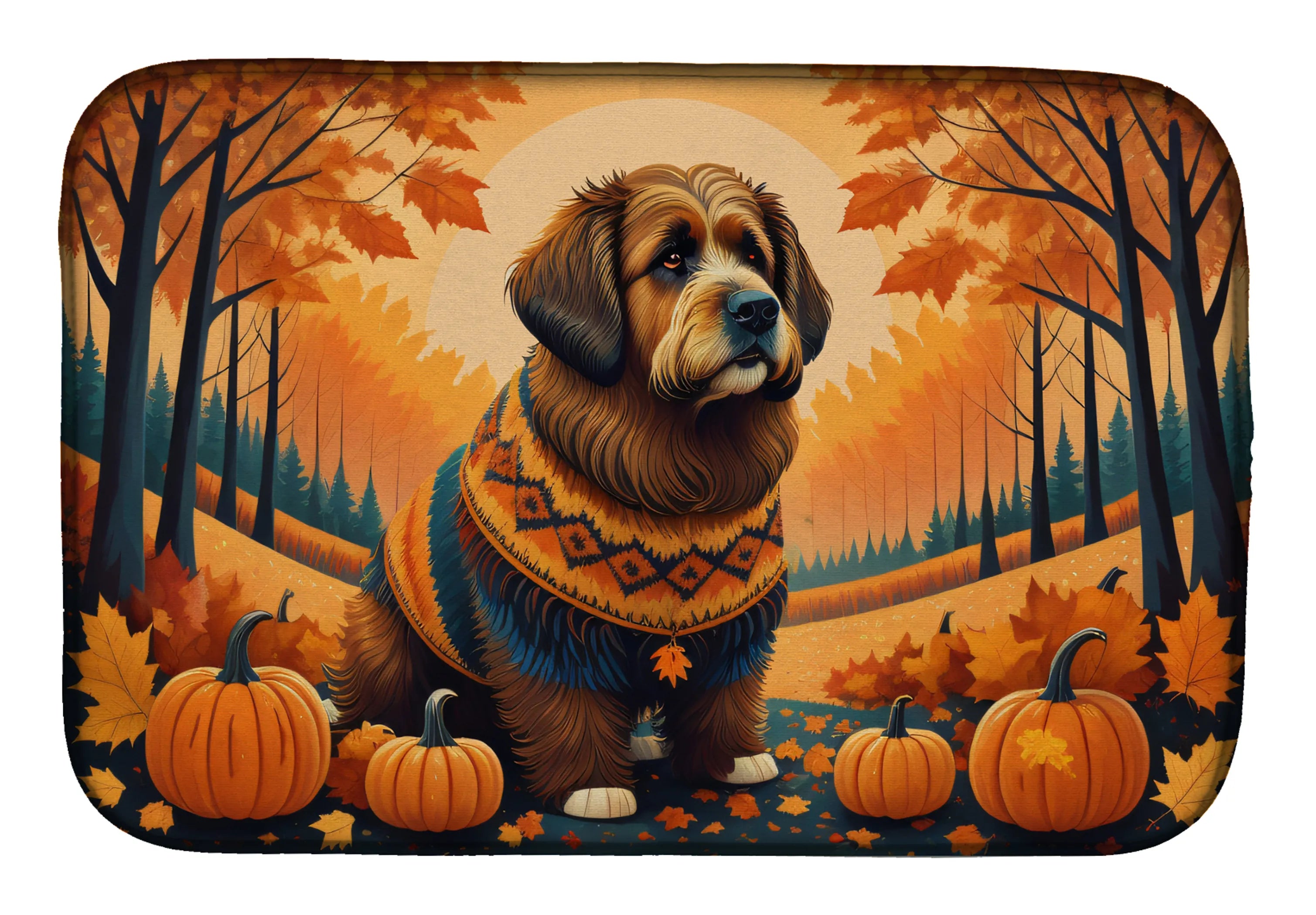 Autumn Leaves Dish Drying Mat - Size: 14  X 21" | Pack Of: 1 | Collection name: Autumn leaves