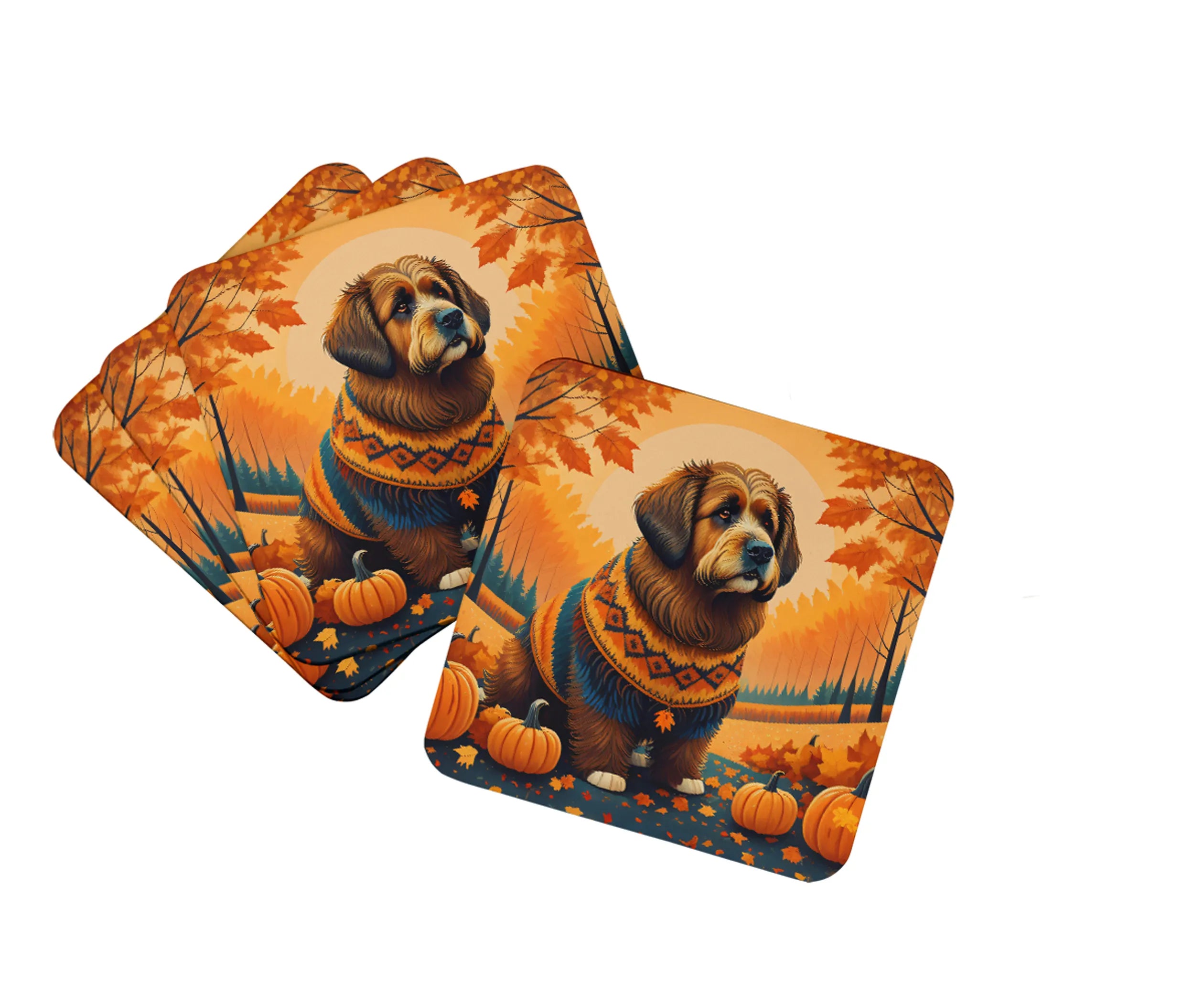 Autumn Leaves Foam Coasters - Size: 3.5 | Pack Of: 1 | Collection name: Autumn leaves