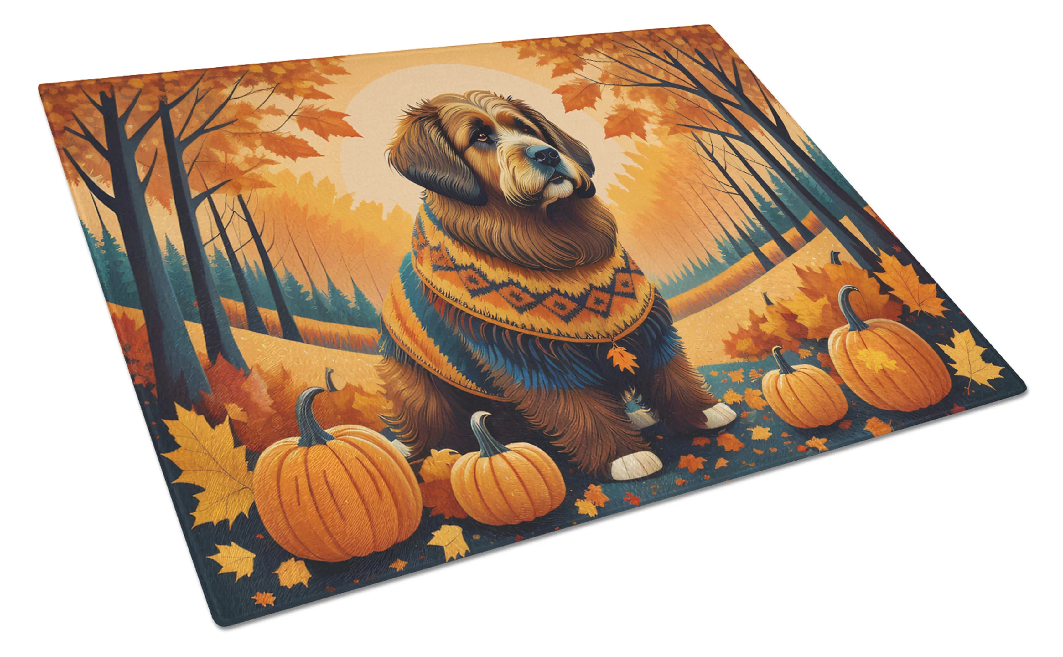 Autumn Leaves Glass Cutting Board - Size: LARGE | Pack Of: 1 | Collection name: Autumn leaves