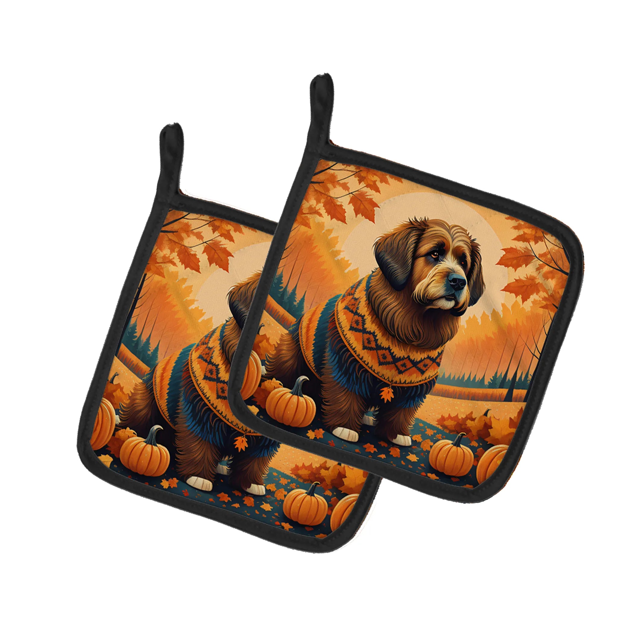 Autumn Leaves Pair of Pot Holders - Size: 7.5HX7.5W | Pack Of: 1 | Collection name: Autumn leaves
