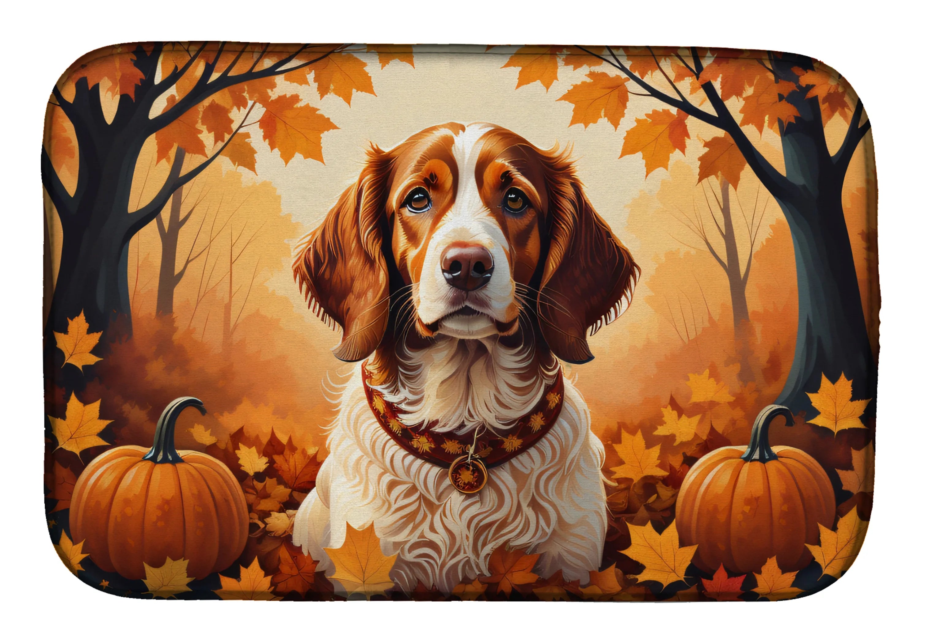 Autumn Leaves Dish Drying Mat - Size: 14  X 21" | Pack Of: 1 | Collection name: Autumn leaves
