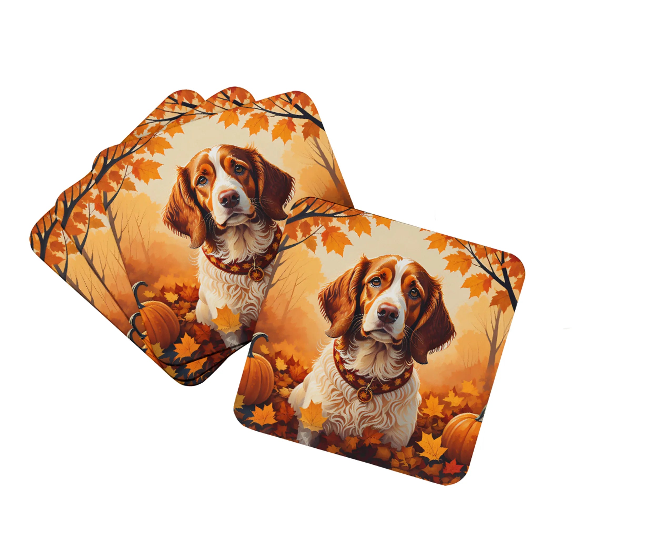 Autumn Leaves Foam Coasters - Size: 3.5 | Pack Of: 1 | Collection name: Autumn leaves