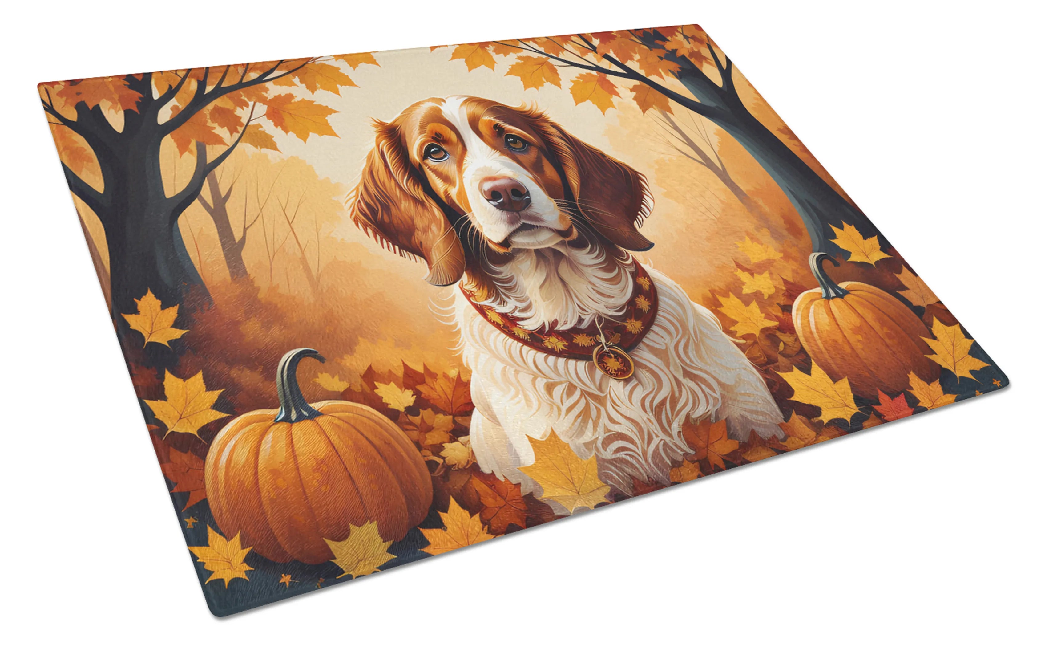 Autumn Leaves Glass Cutting Board - Size: LARGE | Pack Of: 1 | Collection name: Autumn leaves
