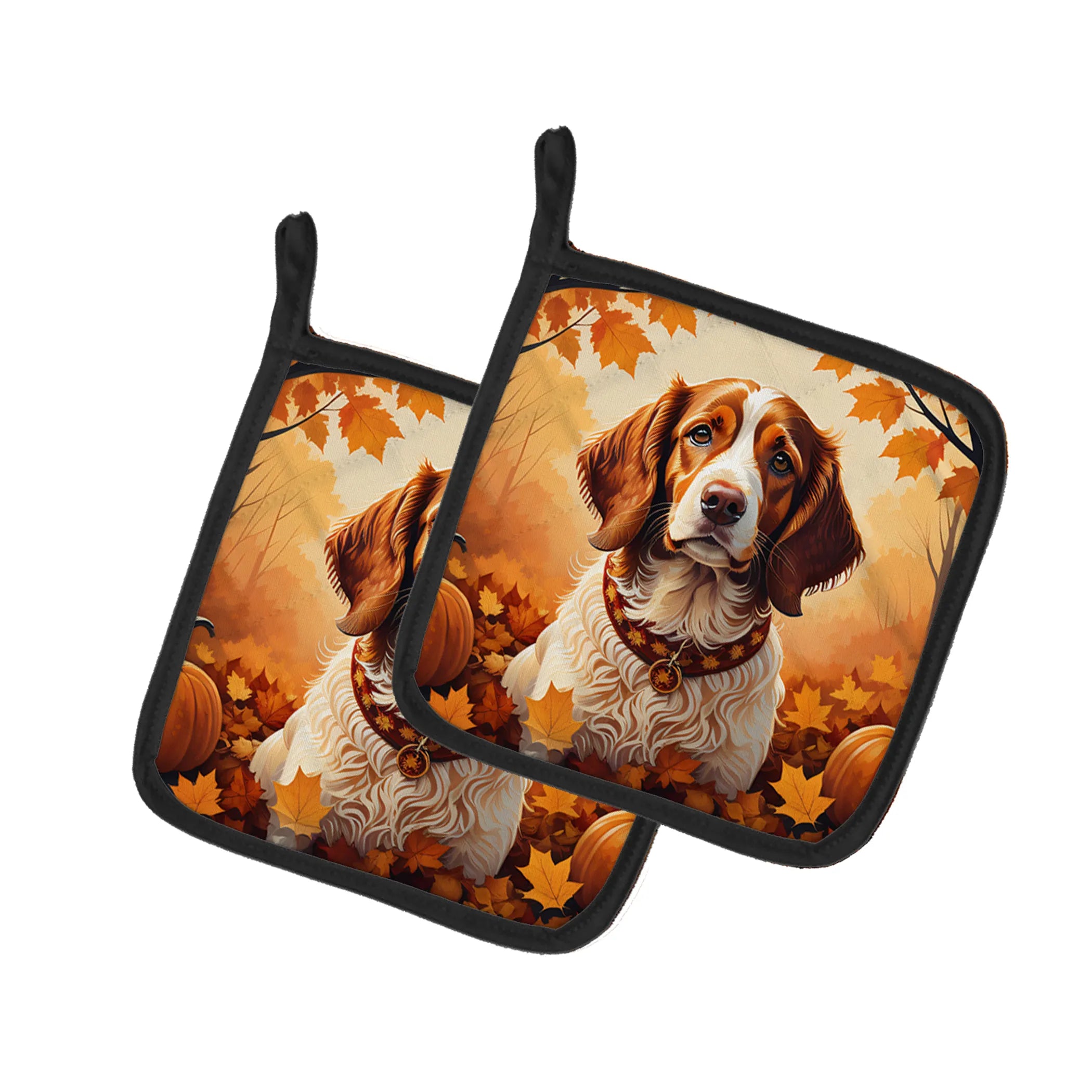 Autumn Leaves Pair of Pot Holders - Size: 7.5HX7.5W | Pack Of: 1 | Collection name: Autumn leaves