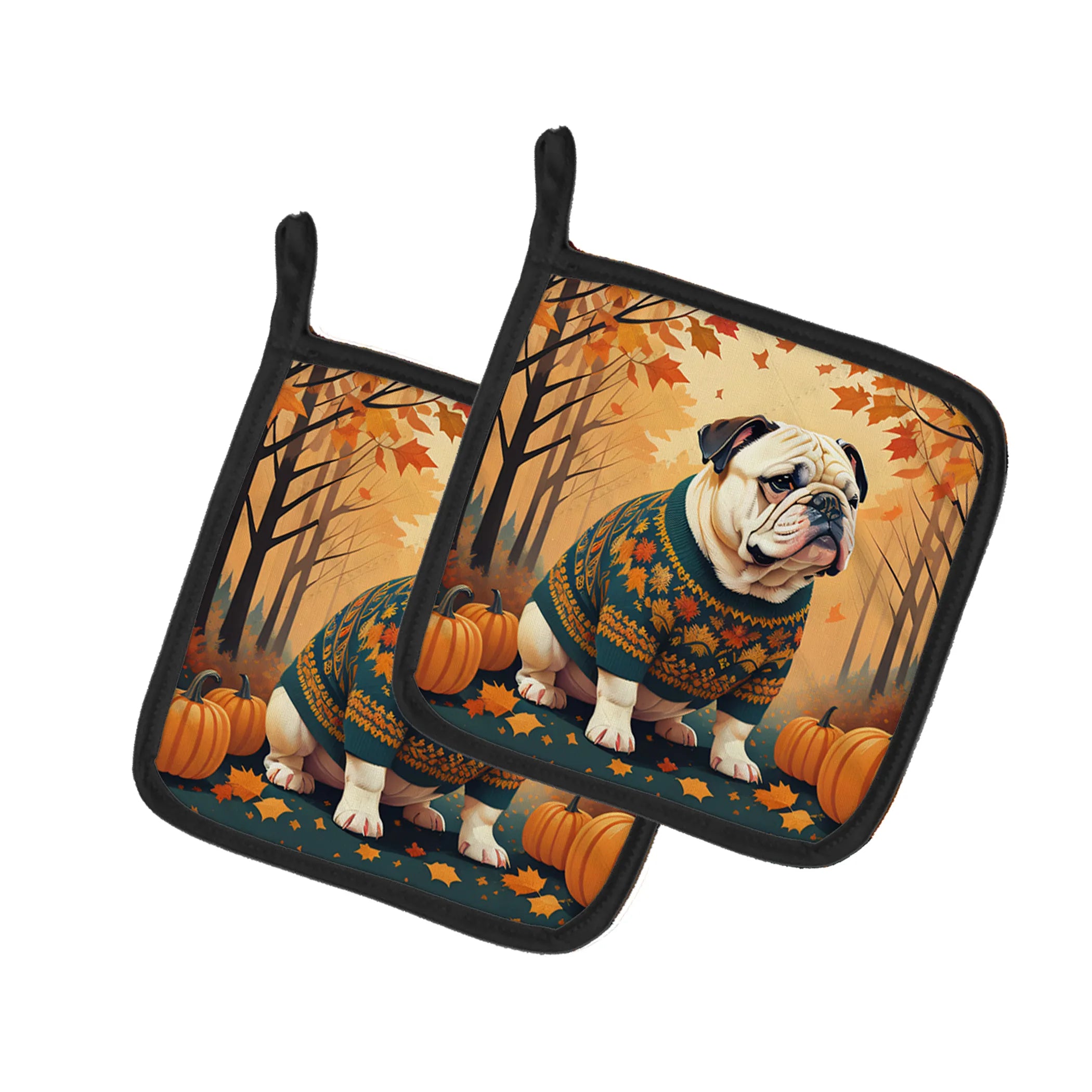 Autumn Leaves Pair of Pot Holders - Size: 7.5HX7.5W | Pack Of: 1 | Collection name: Autumn leaves