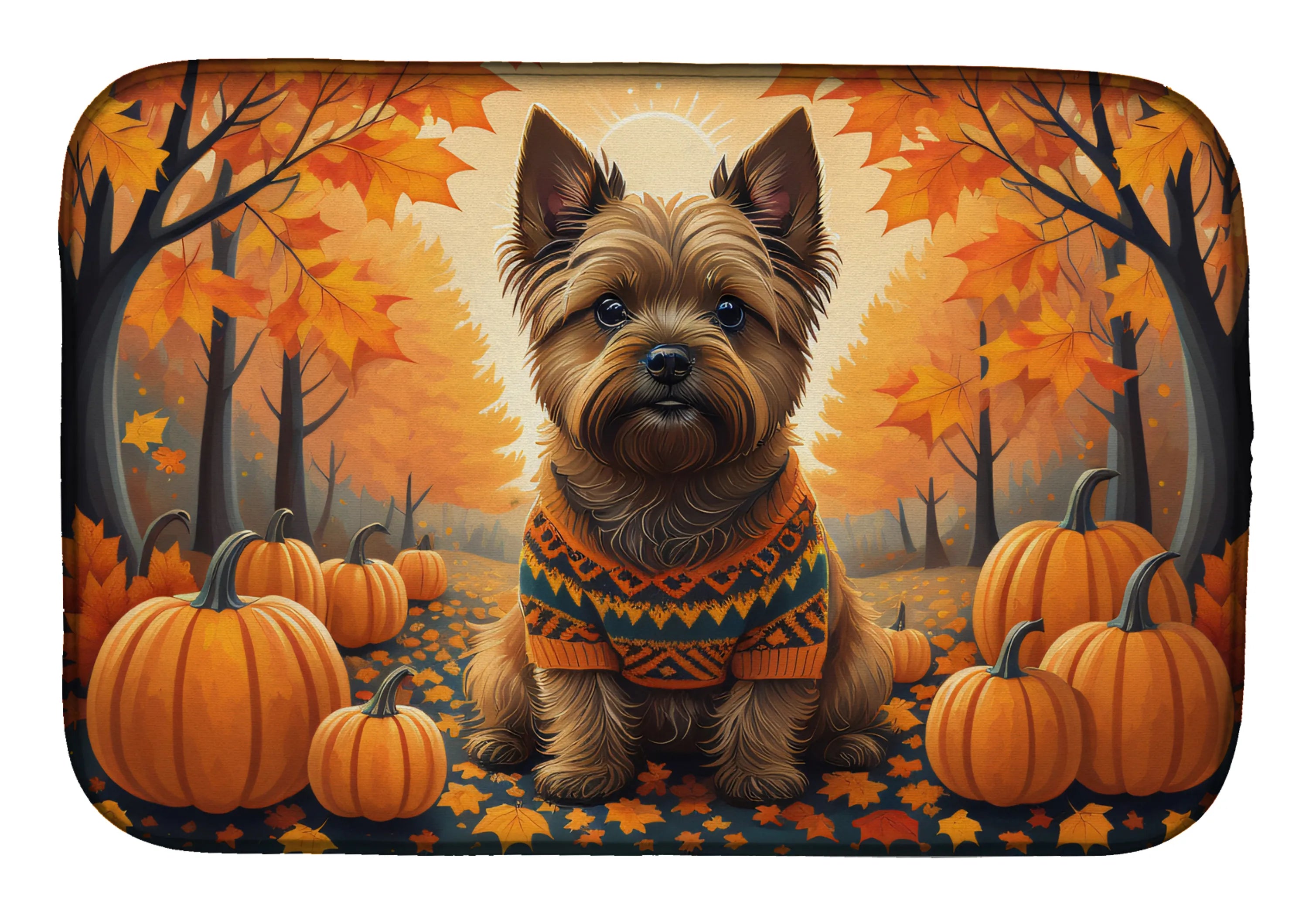 Autumn Leaves Dish Drying Mat - Size: 14  X 21" | Pack Of: 1 | Collection name: Autumn leaves