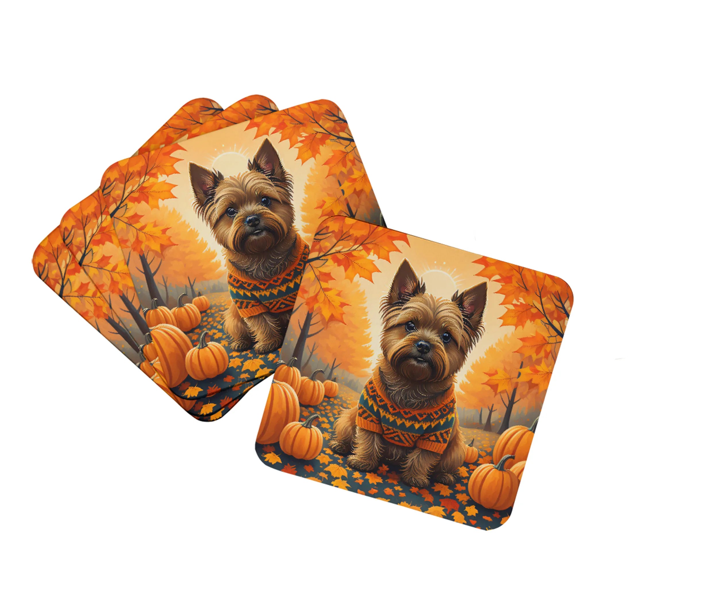 Autumn Leaves Foam Coasters - Size: 3.5 | Pack Of: 1 | Collection name: Autumn leaves