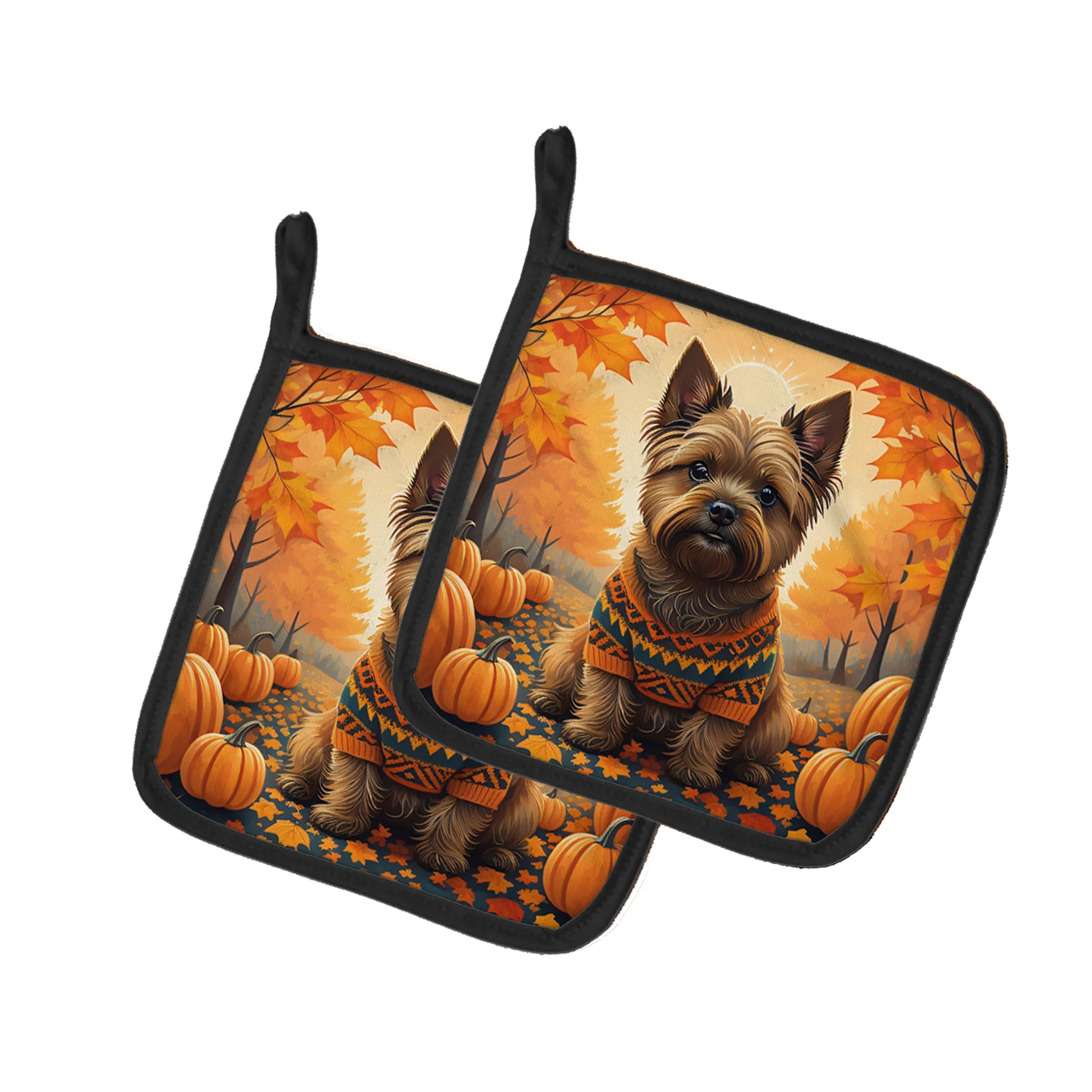 Autumn Leaves Pair of Pot Holders - Size: 7.5HX7.5W | Pack Of: 1 | Collection name: Autumn leaves