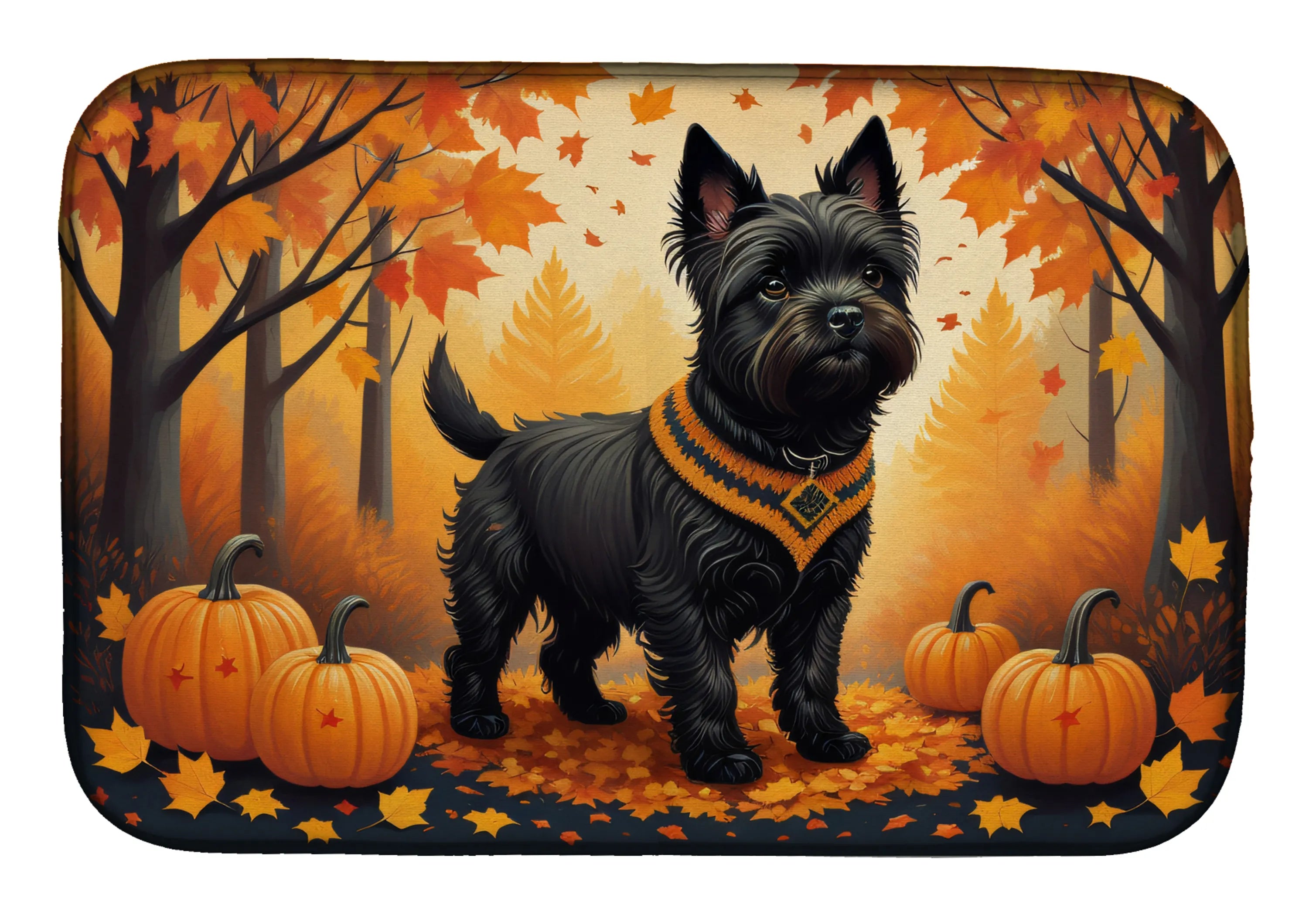 Autumn Leaves Dish Drying Mat - Size: 14  X 21" | Pack Of: 1 | Collection name: Autumn leaves