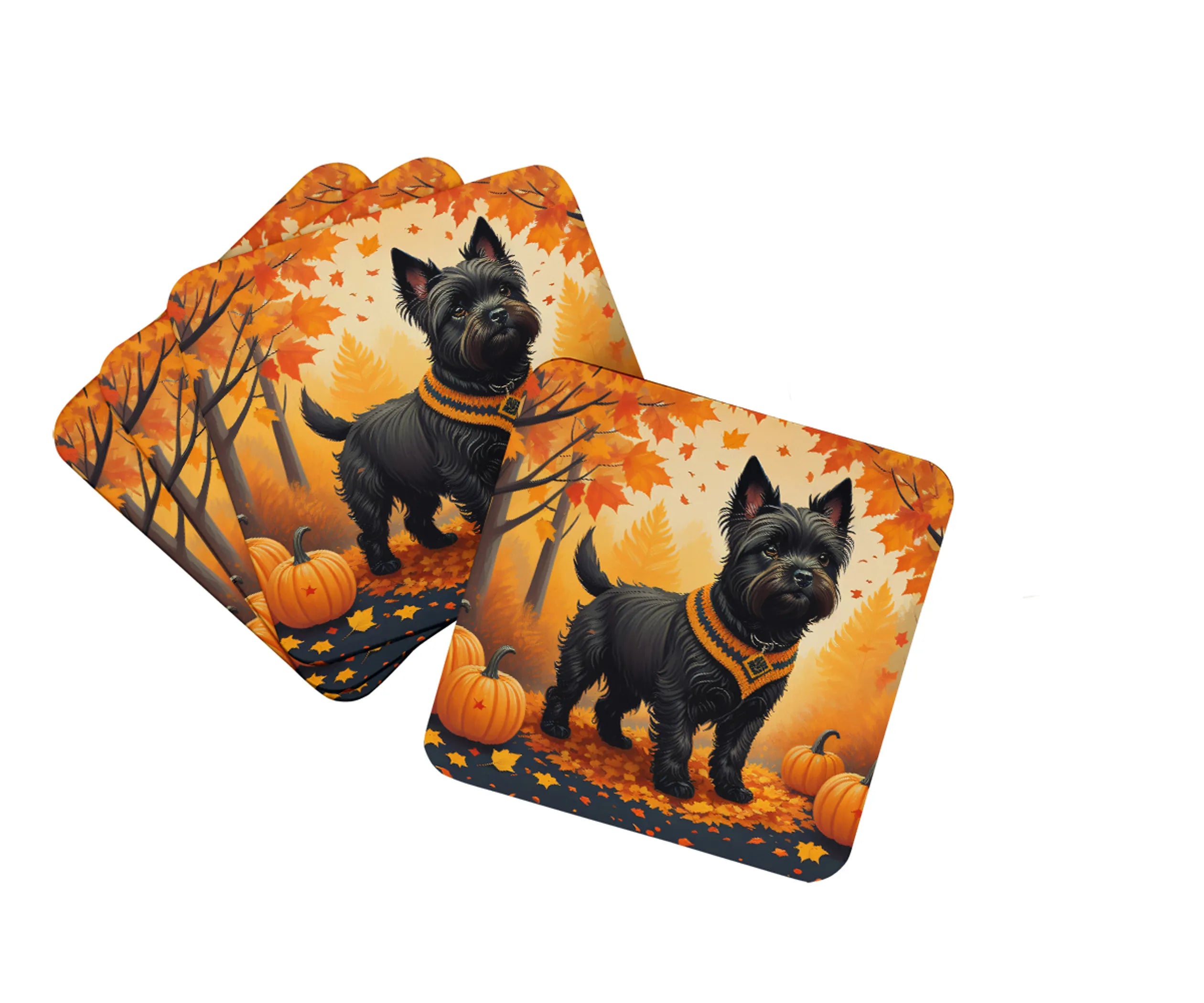 Autumn Leaves Foam Coasters - Size: 3.5 | Pack Of: 1 | Collection name: Autumn leaves