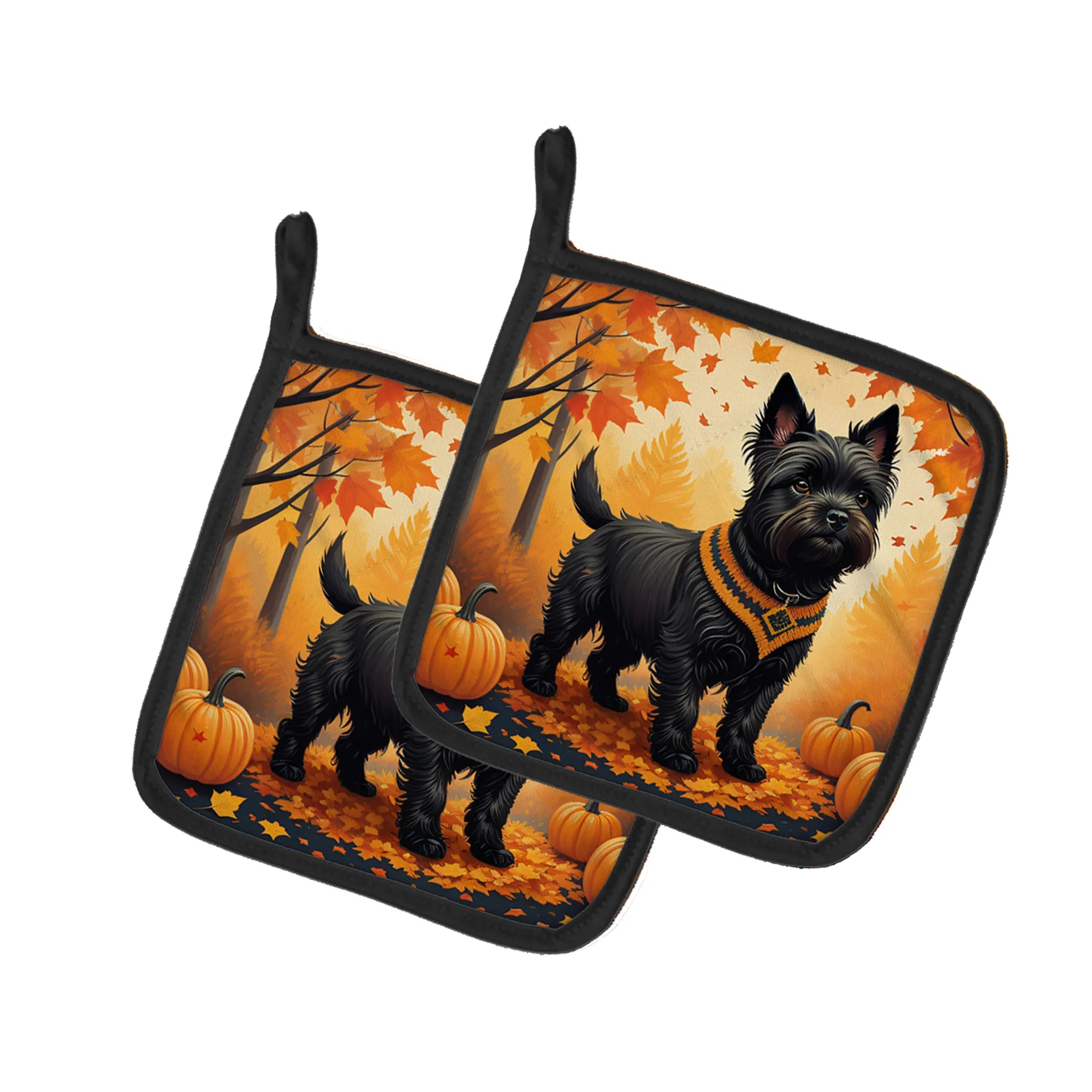 Autumn Leaves Pair of Pot Holders - Size: 7.5HX7.5W | Pack Of: 1 | Collection name: Autumn leaves