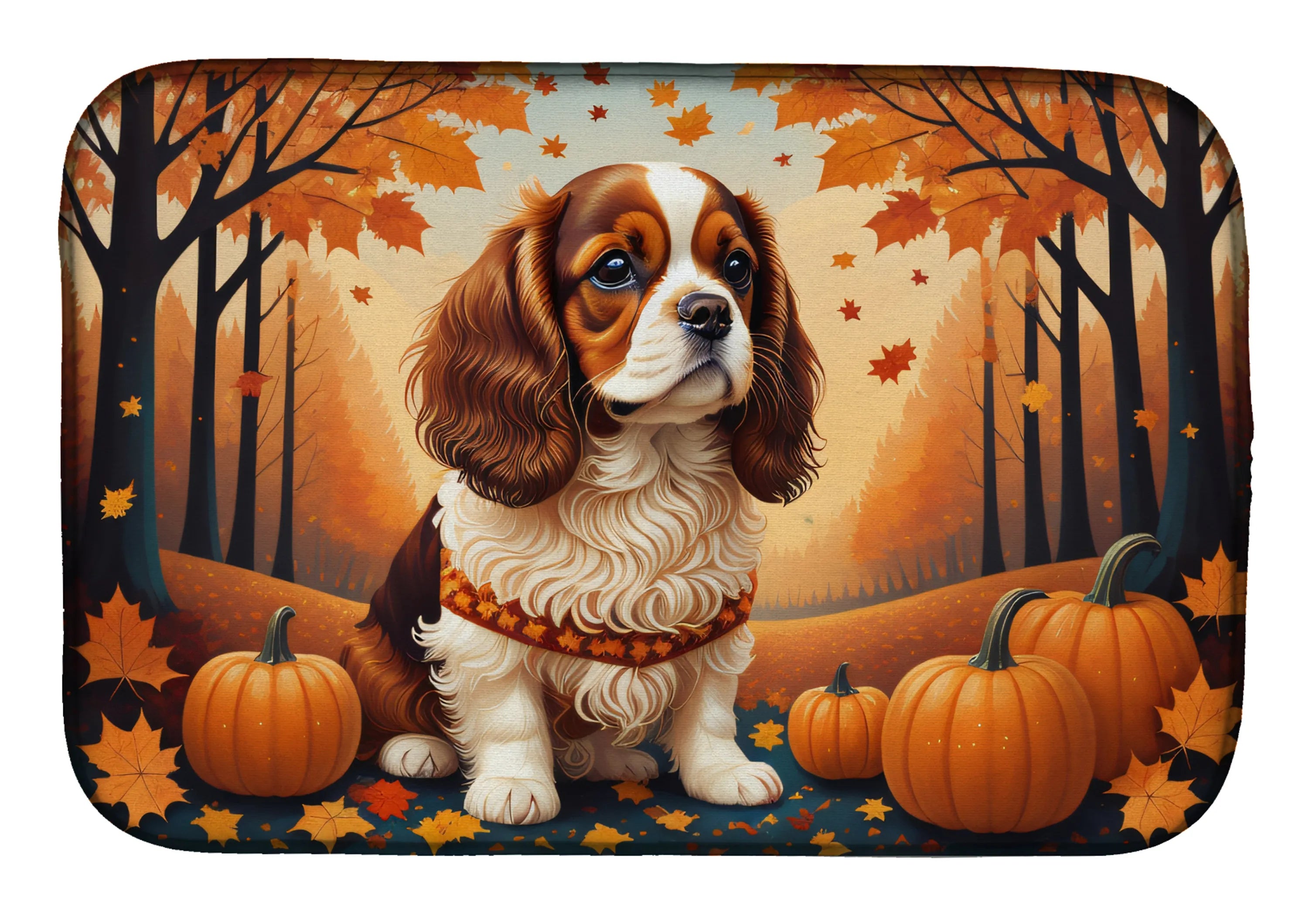 Autumn Leaves Dish Drying Mat - Size: 14  X 21" | Pack Of: 1 | Collection name: Autumn leaves