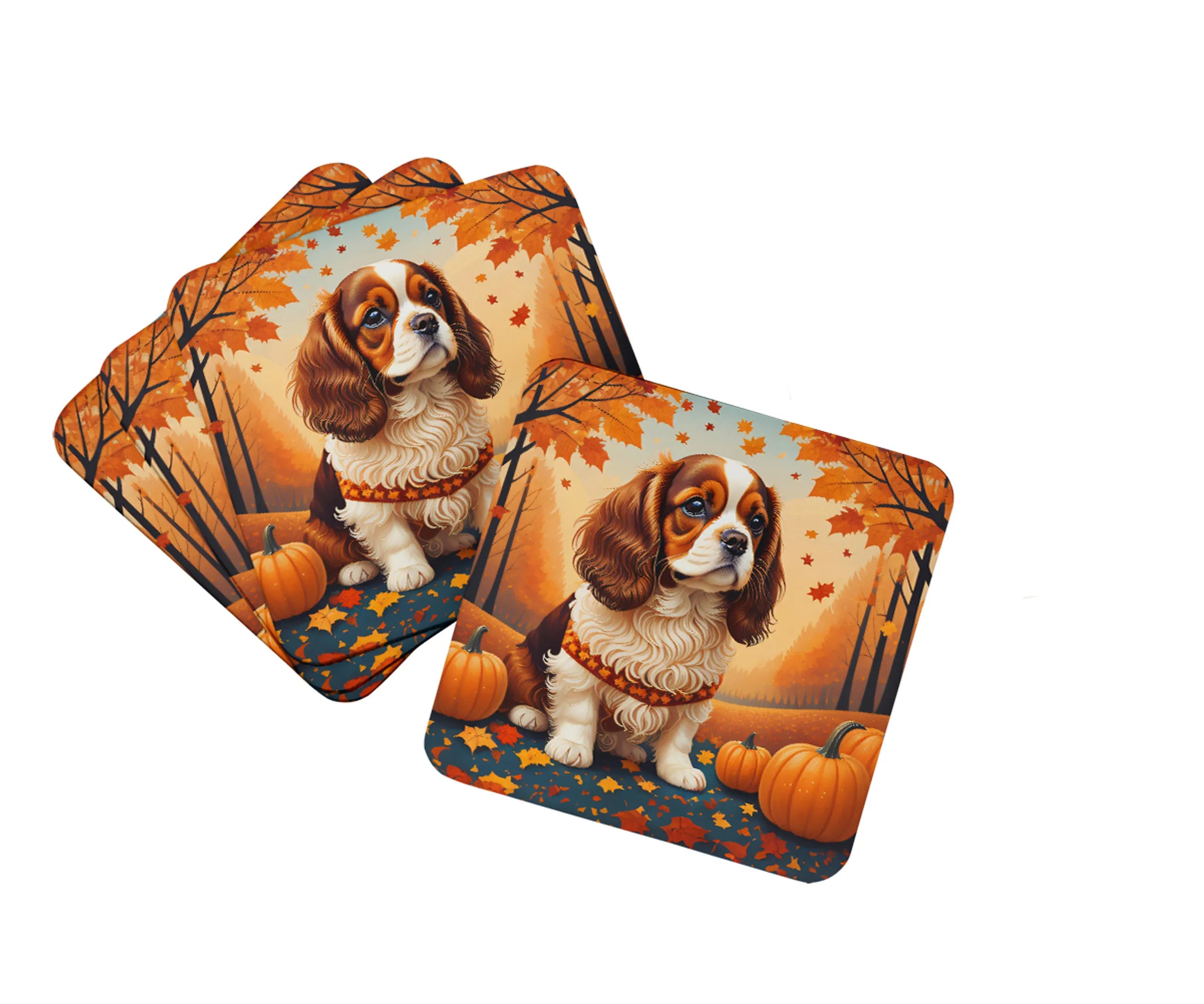 Autumn Leaves Foam Coasters - Size: 3.5 | Pack Of: 1 | Collection name: Autumn leaves
