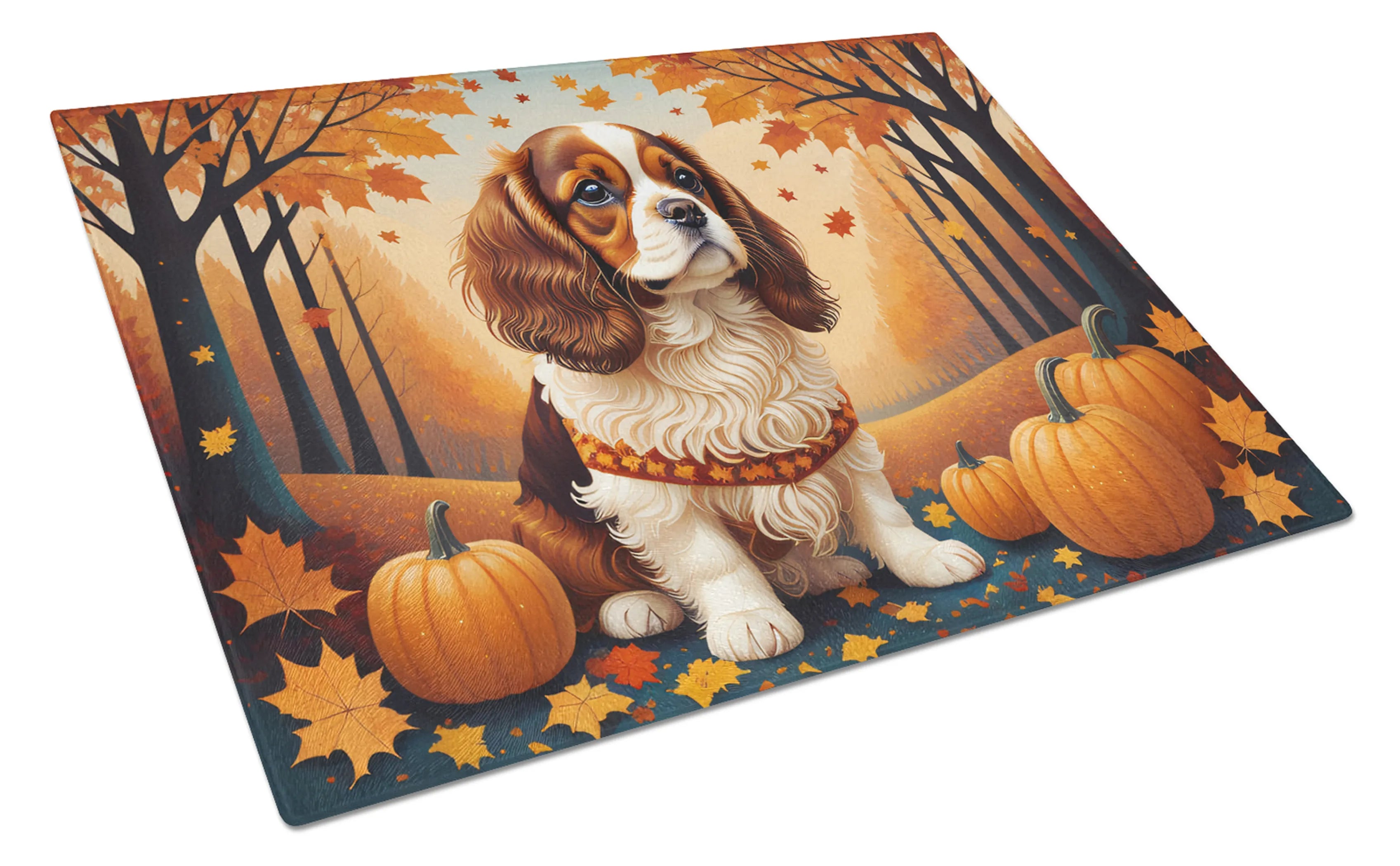 Autumn Leaves Glass Cutting Board - Size: LARGE | Pack Of: 1 | Collection name: Autumn leaves