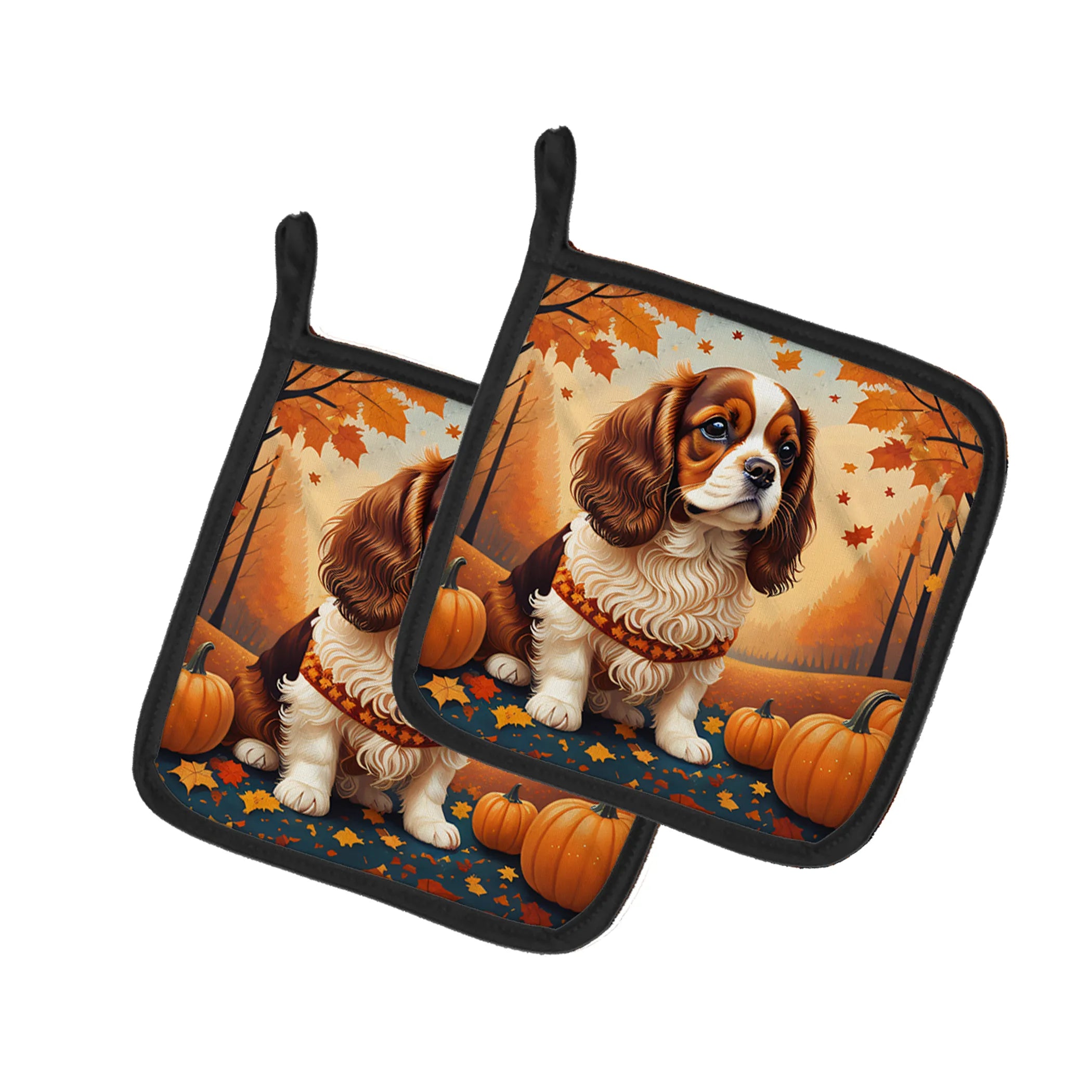 Autumn Leaves Pair of Pot Holders - Size: 7.5HX7.5W | Pack Of: 1 | Collection name: Autumn leaves