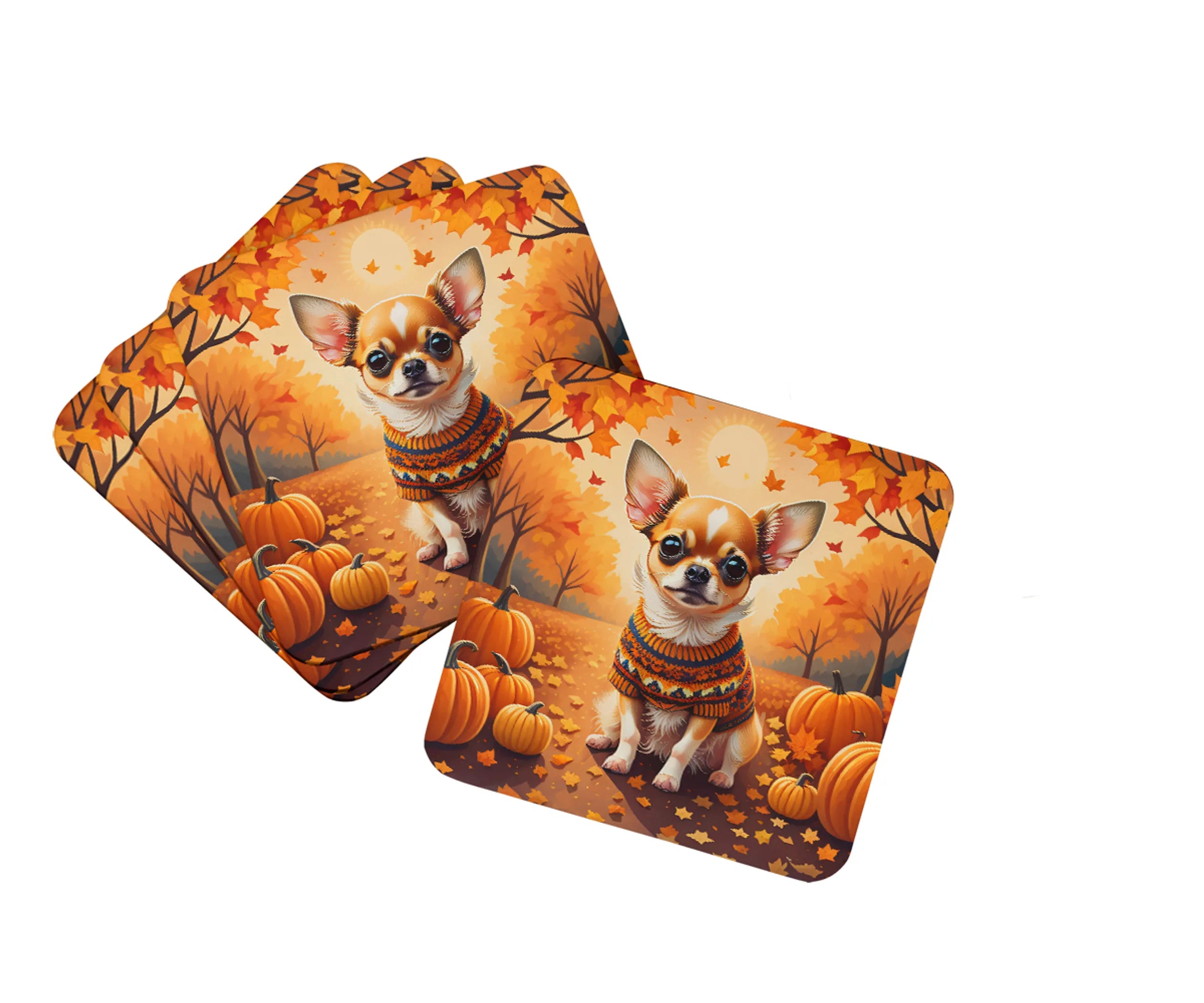Autumn Leaves Foam Coasters - Size: 3.5 | Pack Of: 1 | Collection name: Autumn leaves