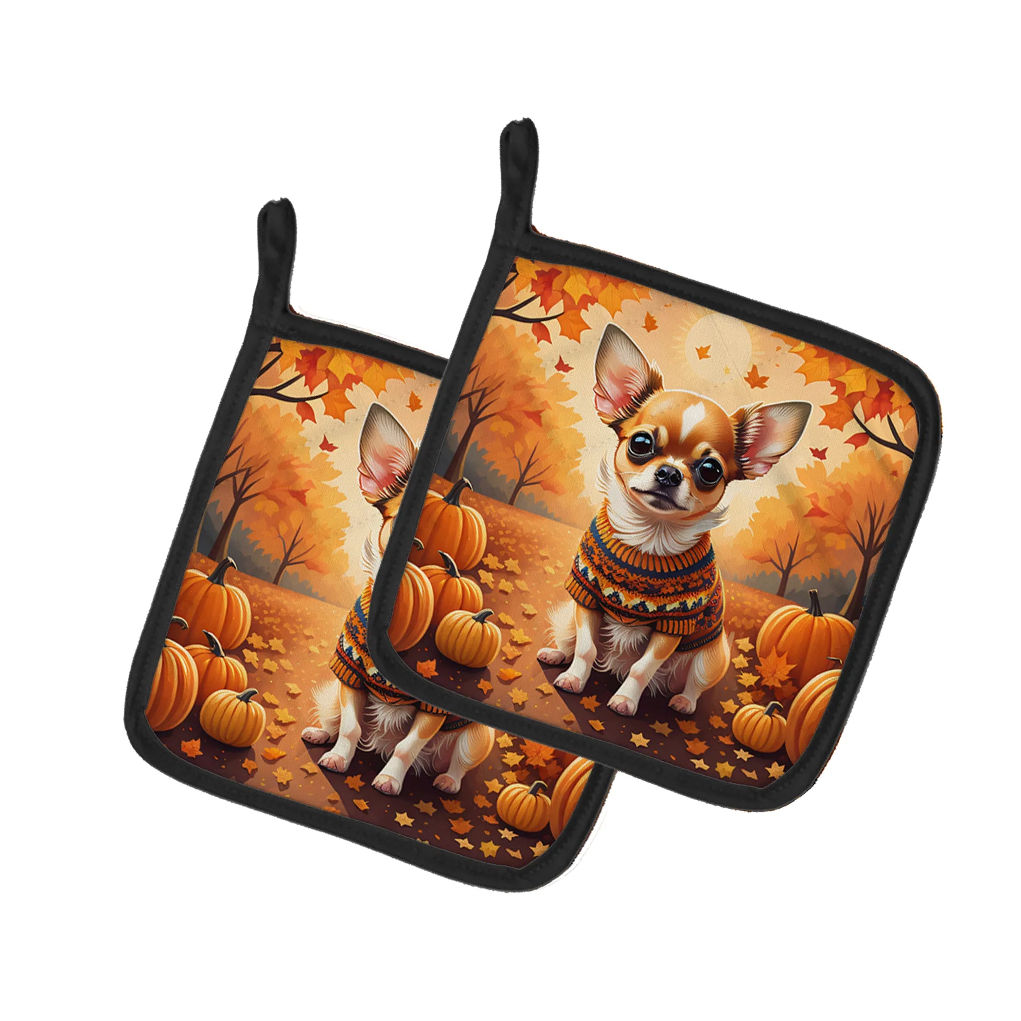 Autumn Leaves Pair of Pot Holders - Size: 7.5HX7.5W | Pack Of: 1 | Collection name: Autumn leaves