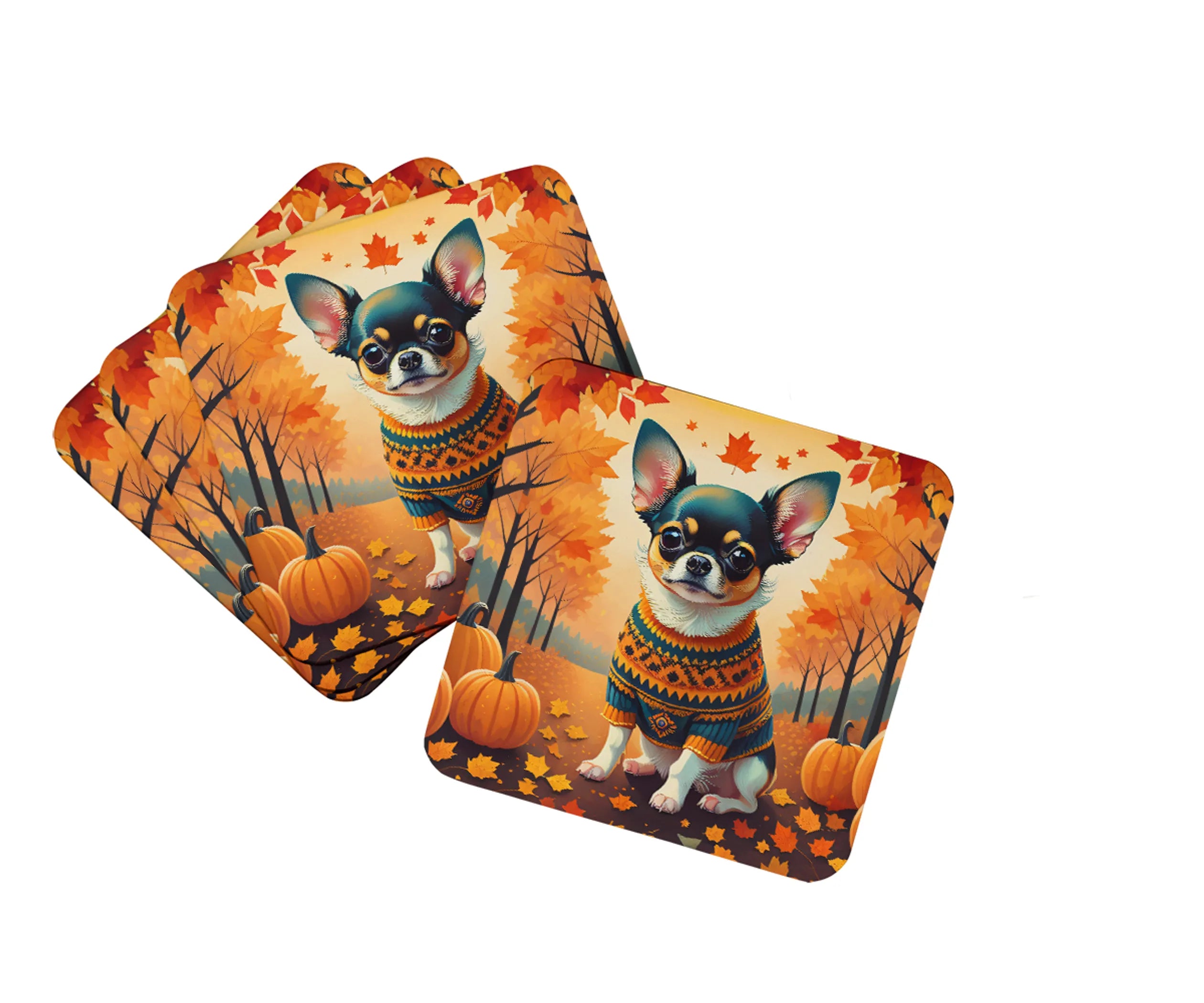 Autumn Leaves Foam Coasters - Size: 3.5 | Pack Of: 1 | Collection name: Autumn leaves