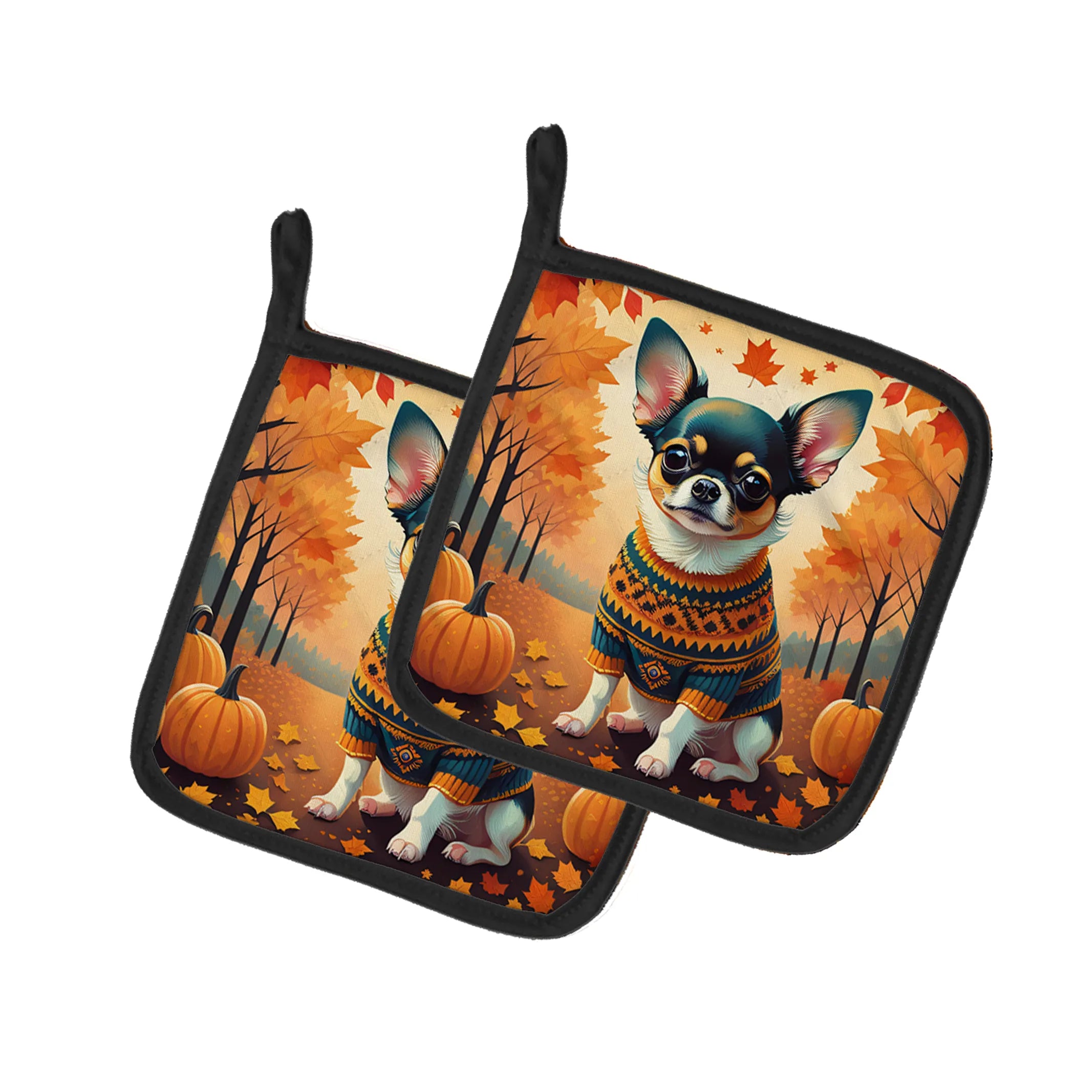 Autumn Leaves Pair of Pot Holders - Size: 7.5HX7.5W | Pack Of: 1 | Collection name: Autumn leaves