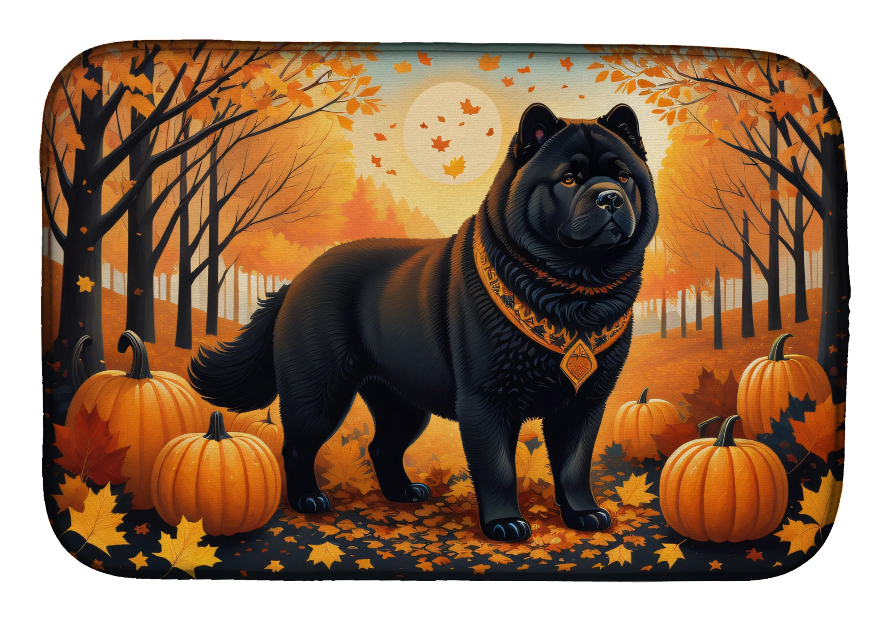 Autumn Leaves Dish Drying Mat - Size: 14  X 21" | Pack Of: 1 | Collection name: Autumn leaves