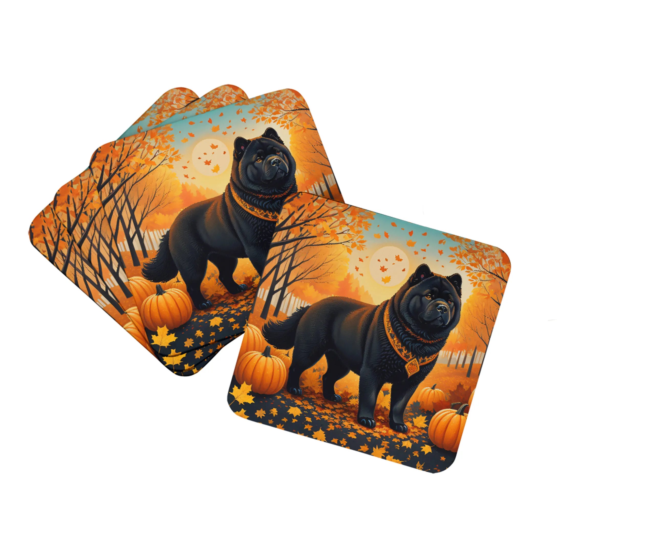 Autumn Leaves Foam Coasters - Size: 3.5 | Pack Of: 1 | Collection name: Autumn leaves