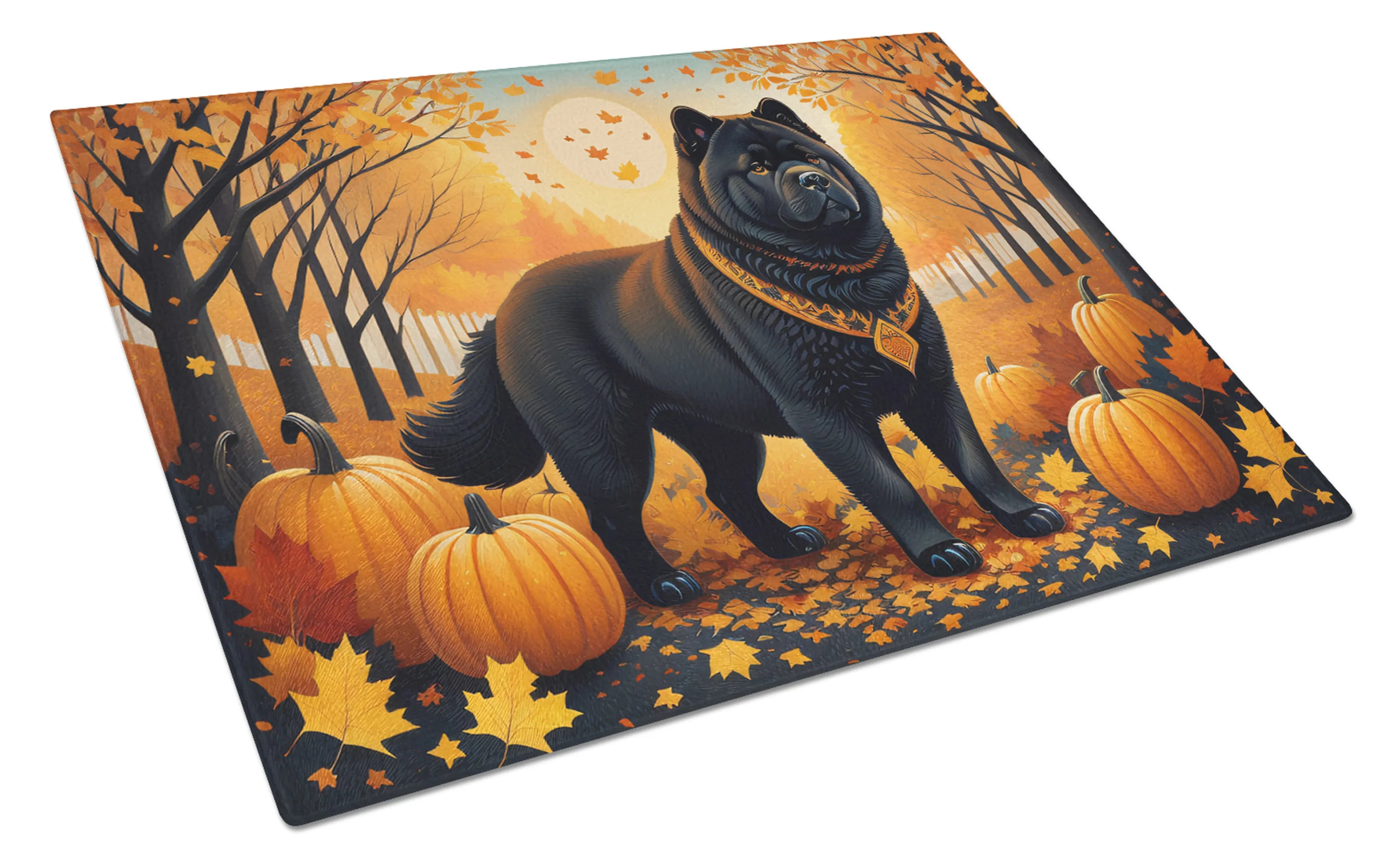 Autumn Leaves Glass Cutting Board - Size: LARGE | Pack Of: 1 | Collection name: Autumn leaves