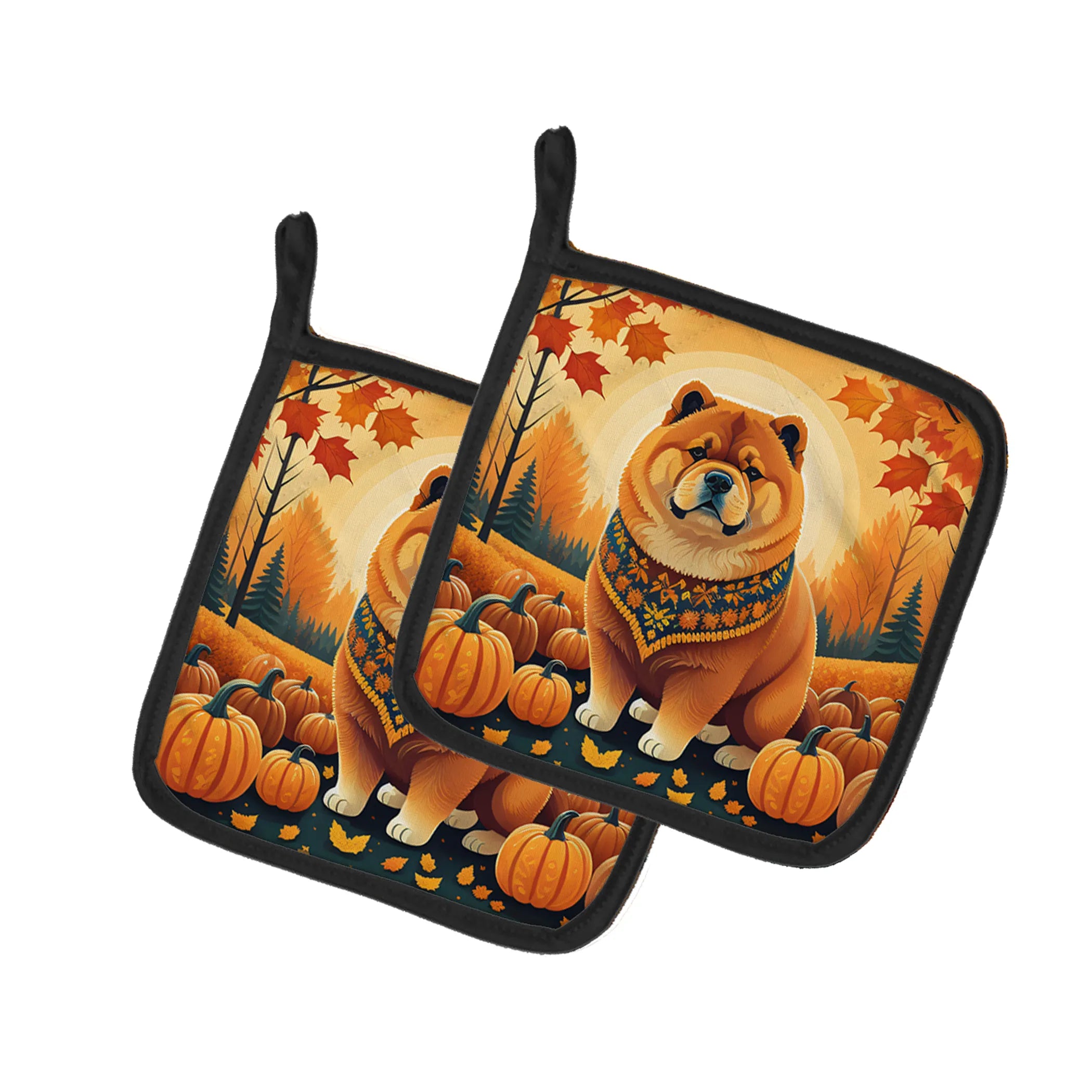 Autumn Leaves Pair of Pot Holders - Size: 7.5HX7.5W | Pack Of: 1 | Collection name: Autumn leaves