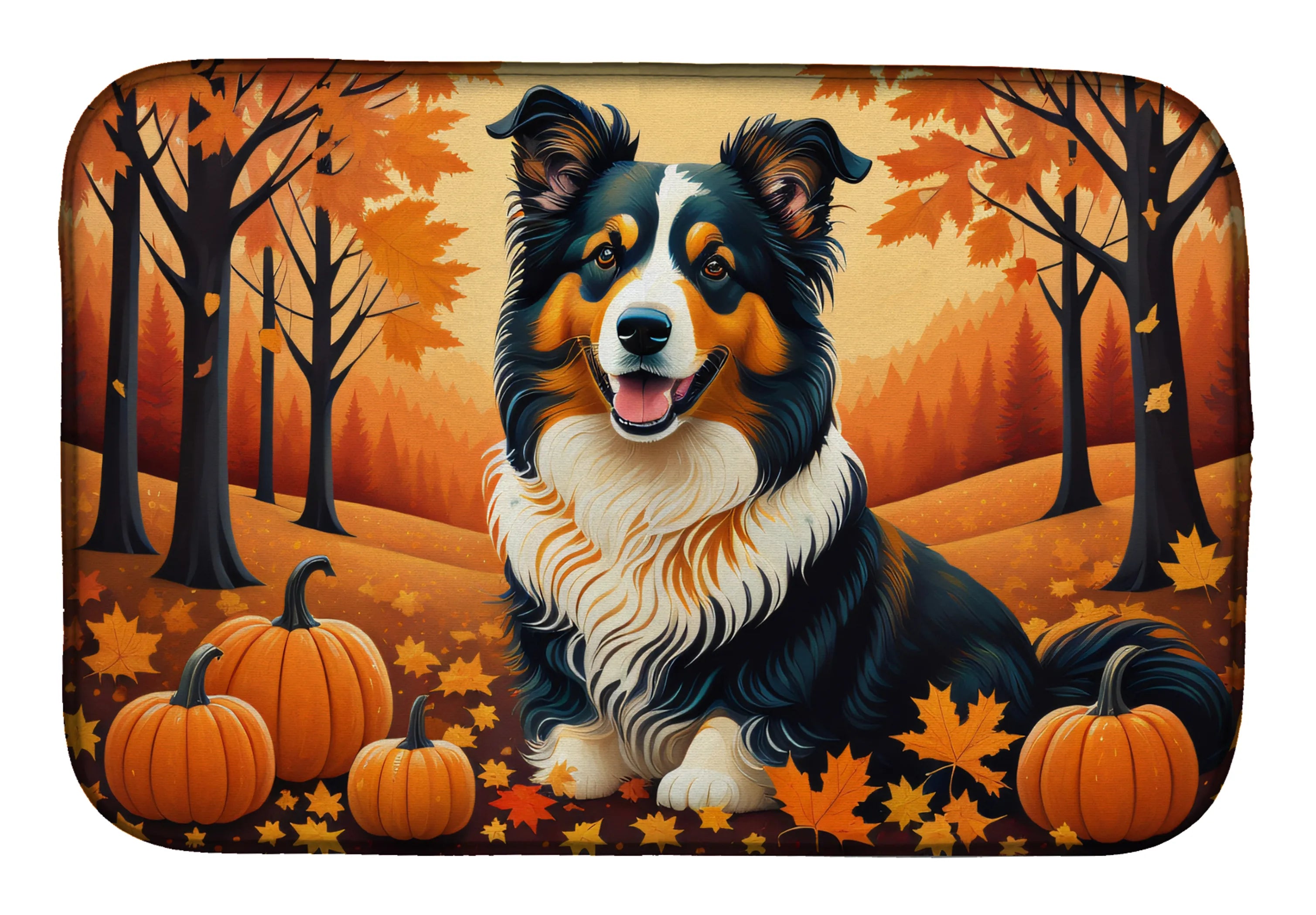 Autumn Leaves Dish Drying Mat - Size: 14  X 21" | Pack Of: 1 | Collection name: Autumn leaves