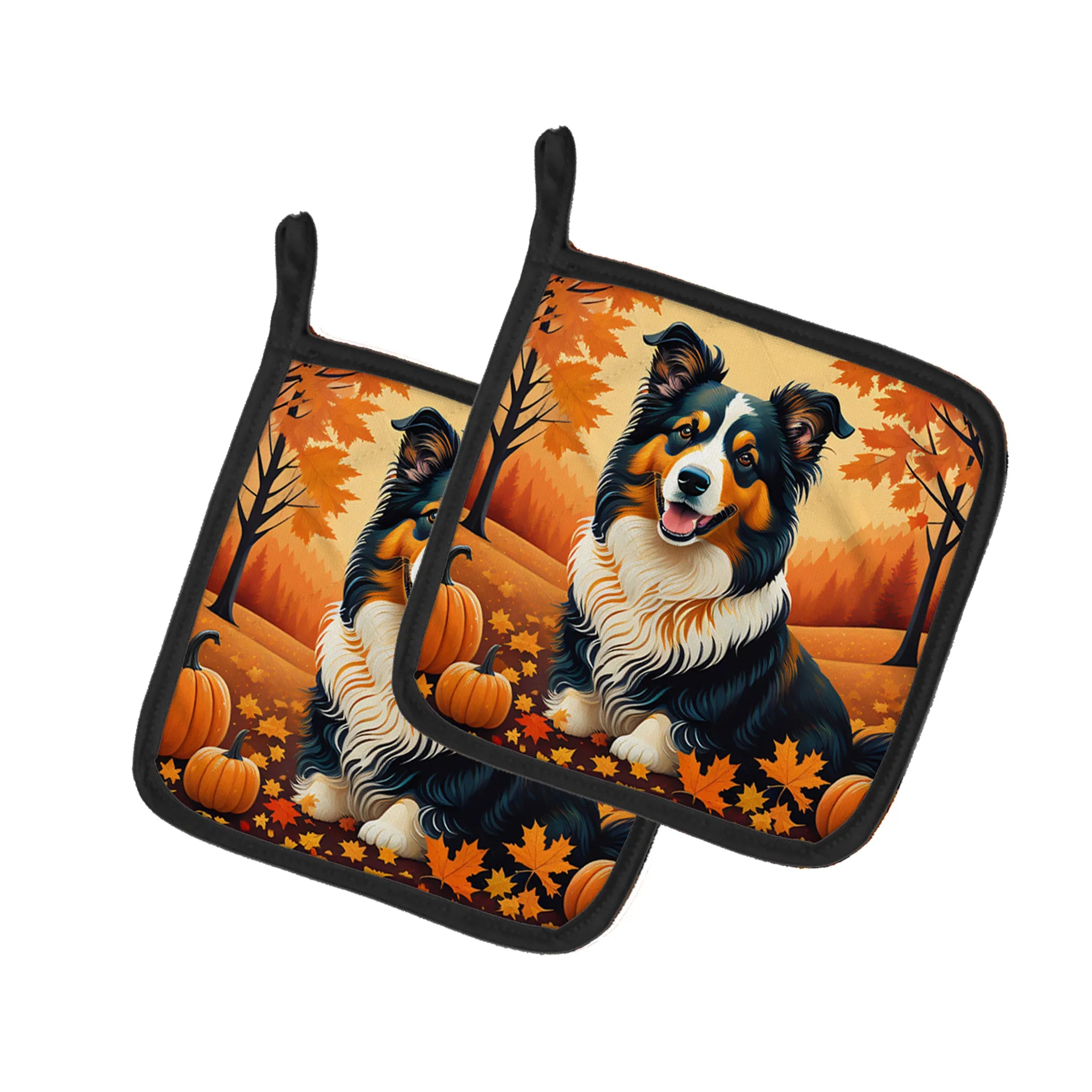 Autumn Leaves Pair of Pot Holders - Size: 7.5HX7.5W | Pack Of: 1 | Collection name: Autumn leaves