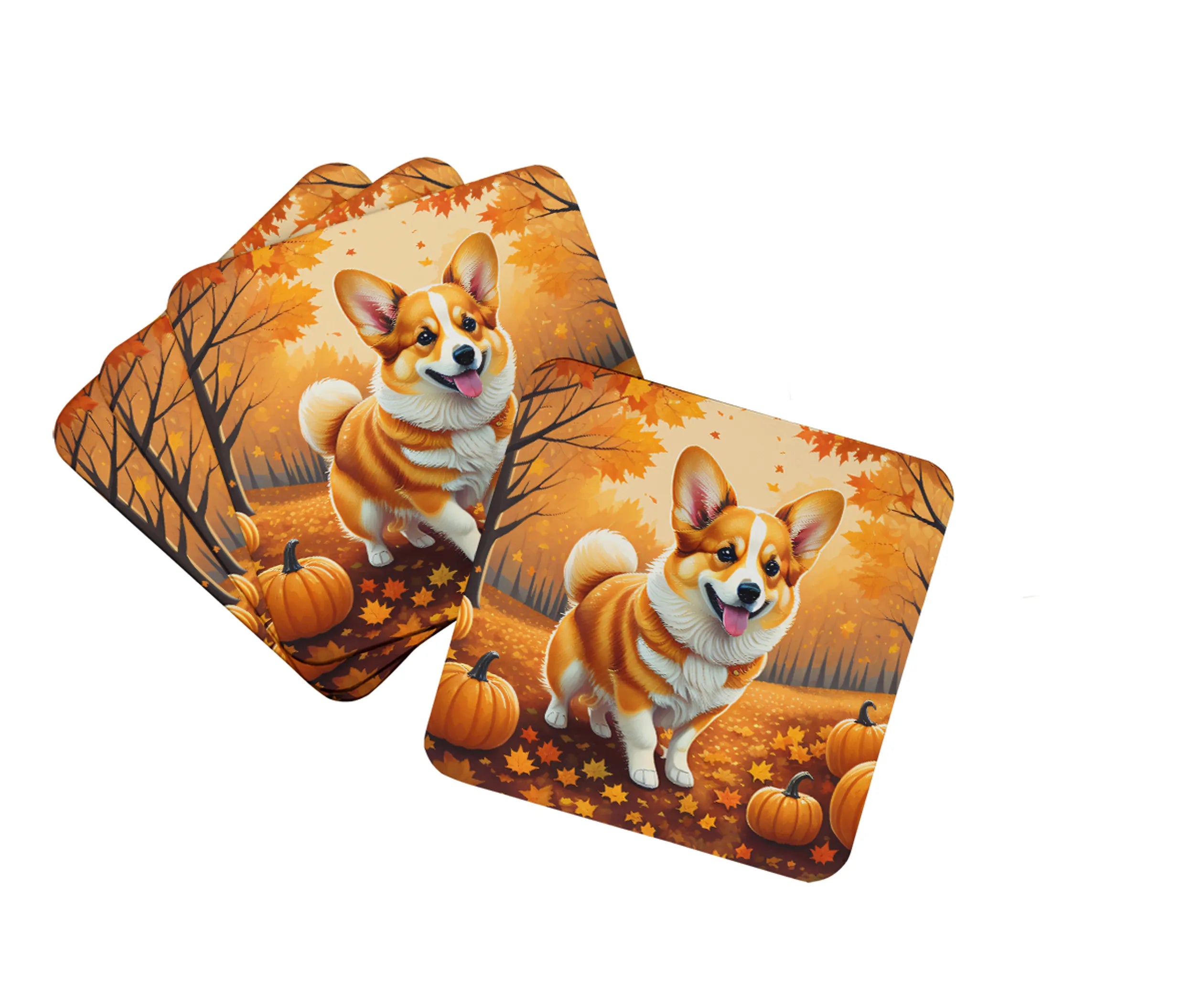 Autumn Leaves Foam Coasters - Size: 3.5 | Pack Of: 1 | Collection name: Autumn leaves